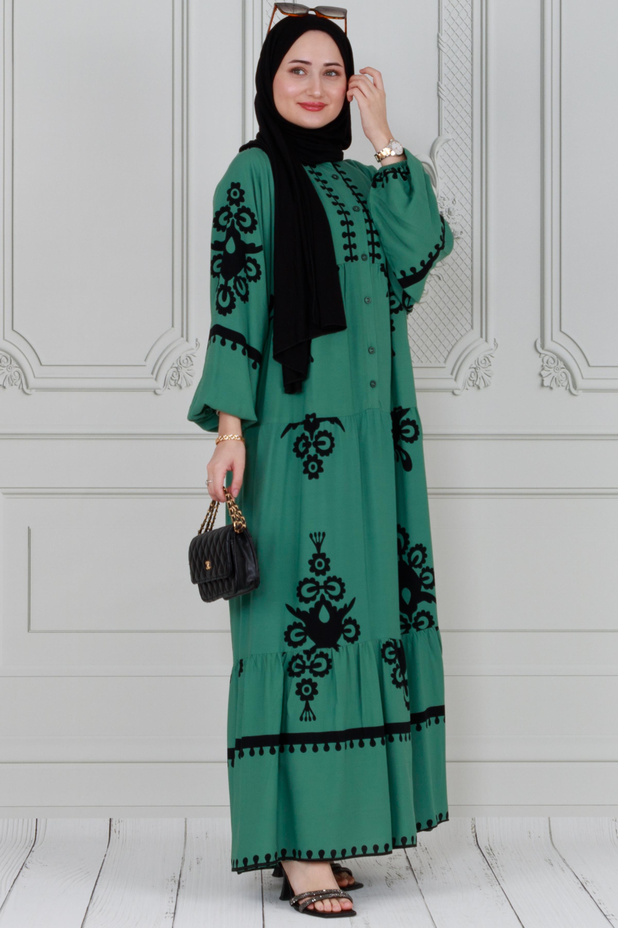 Wide sleeve dress - Green