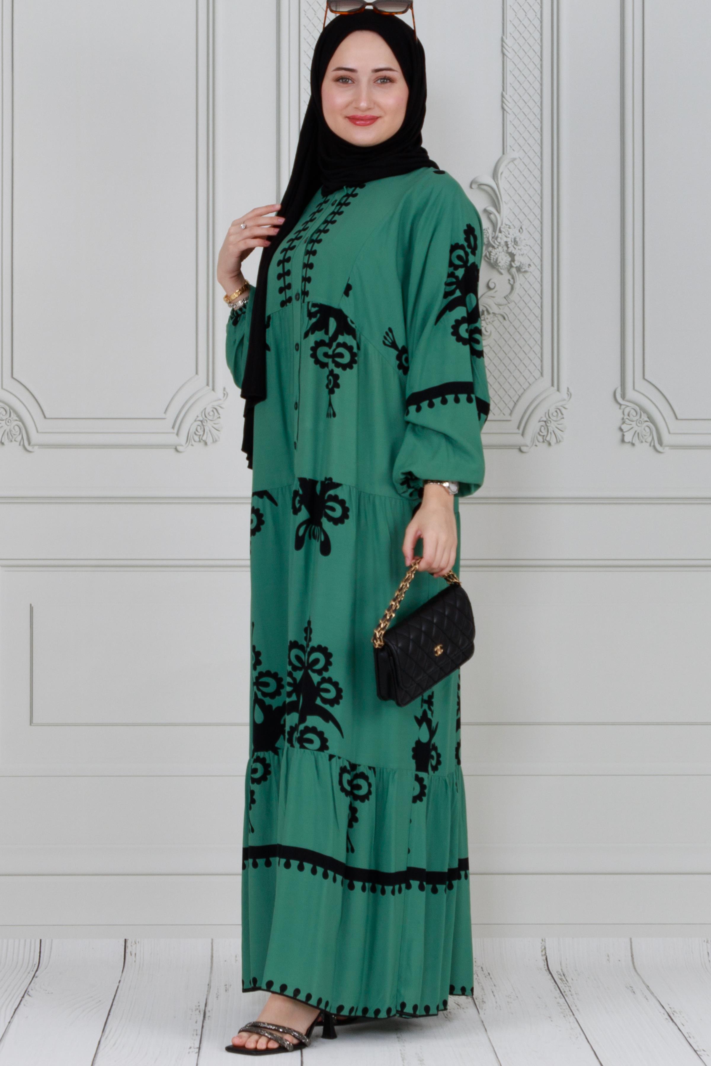 Wide sleeve dress - Green