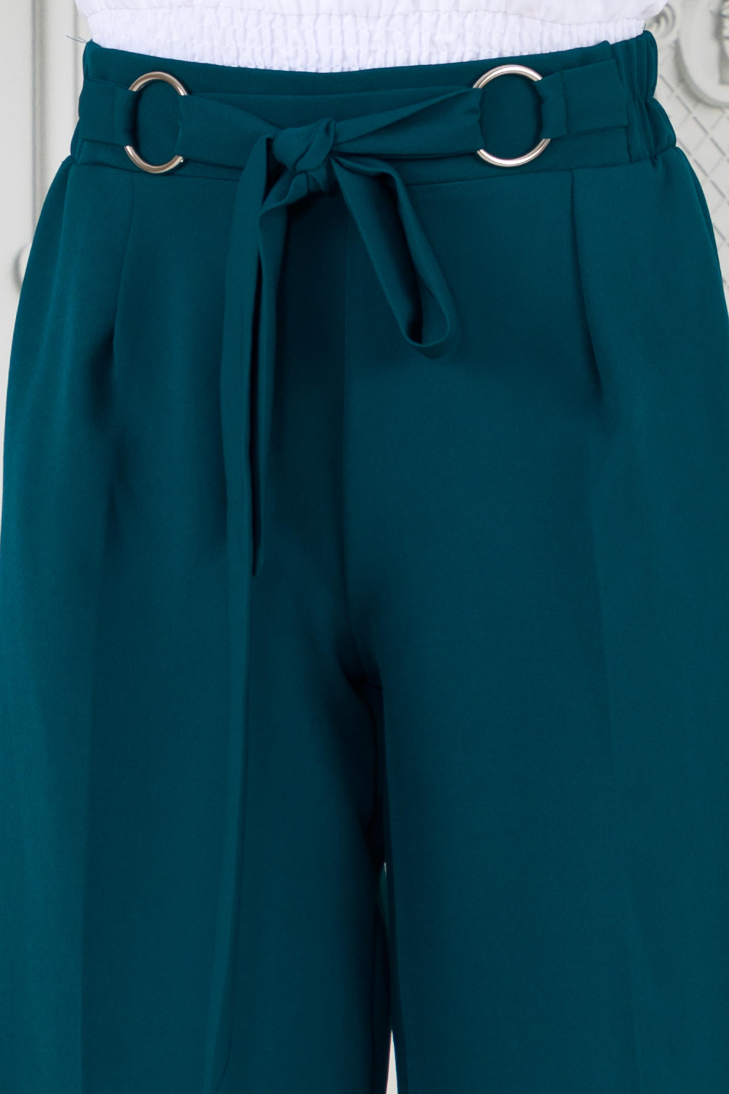 wide leg trousers with loop detail at the waist -Petrol