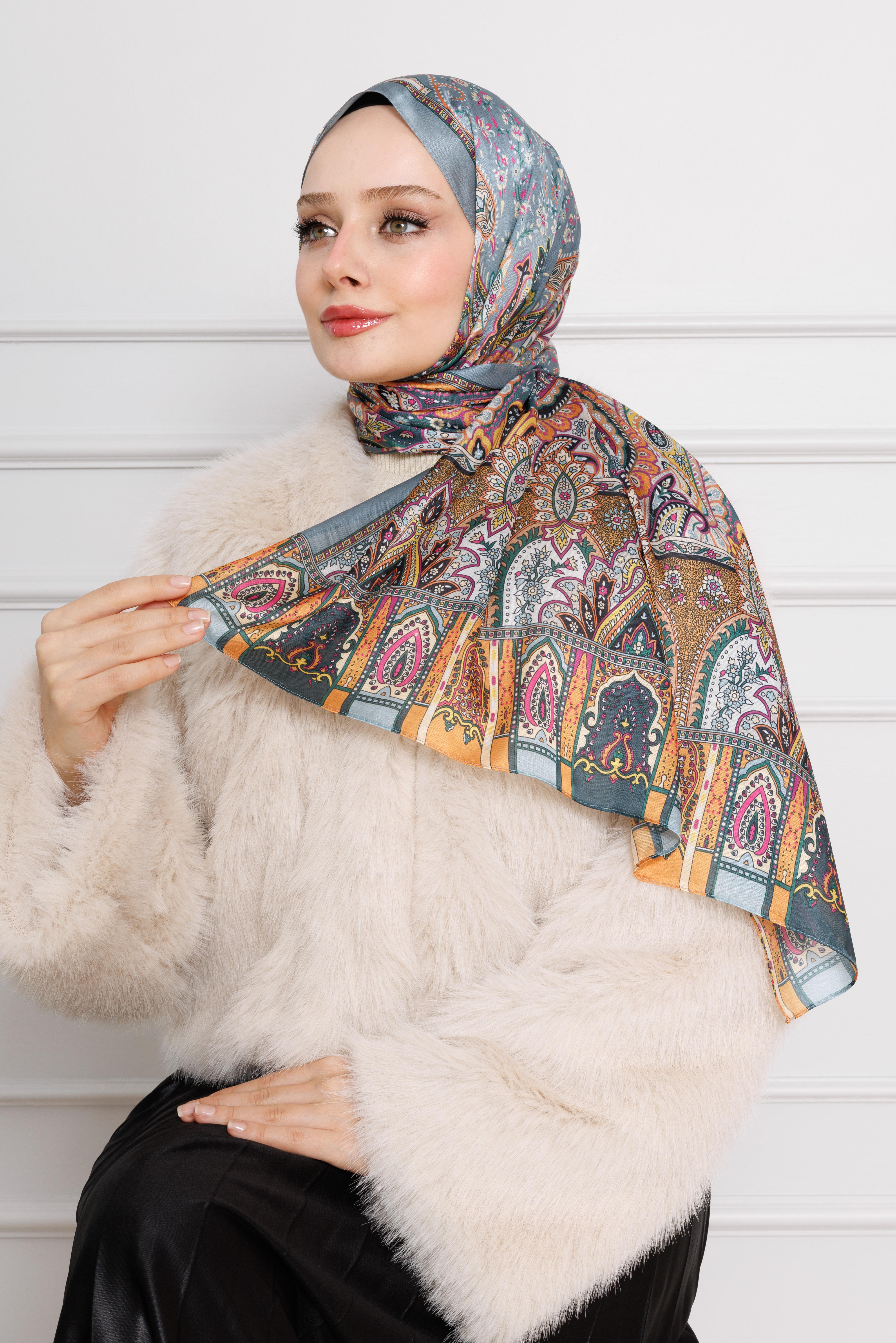 Indian Silk Shawl-Mustard color 