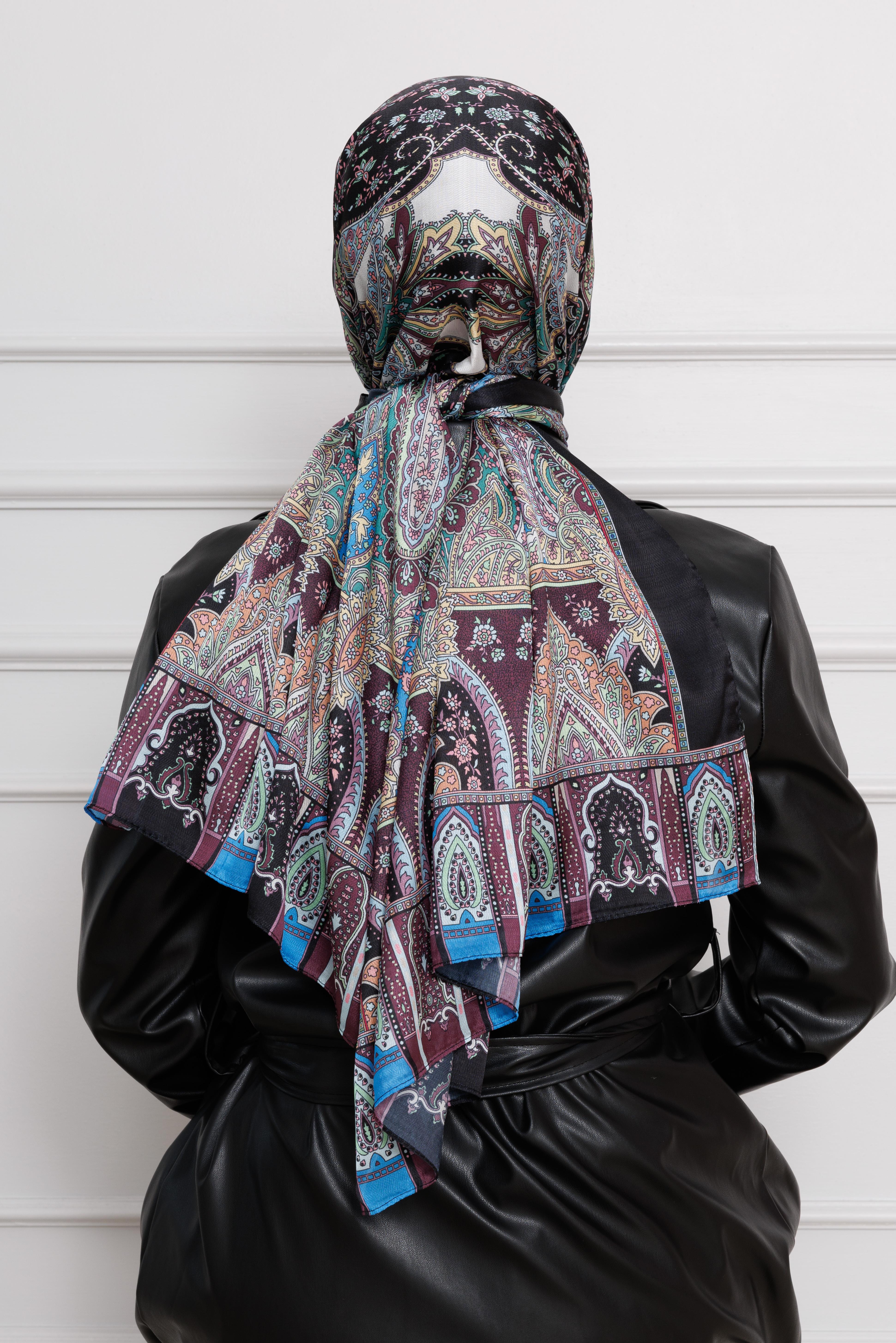 Indian Silk Shawl-Purple color 