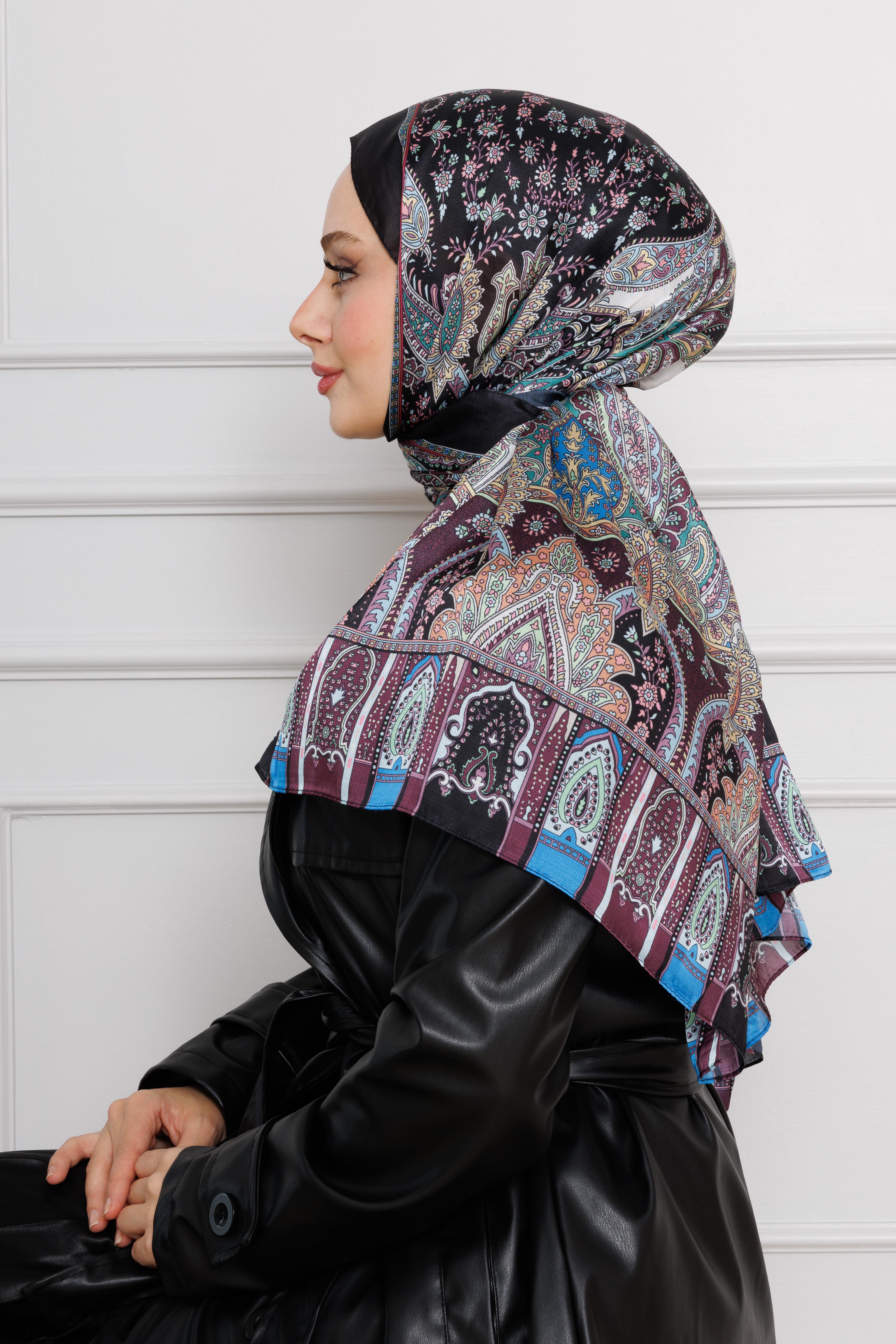 Indian Silk Shawl-Purple color 