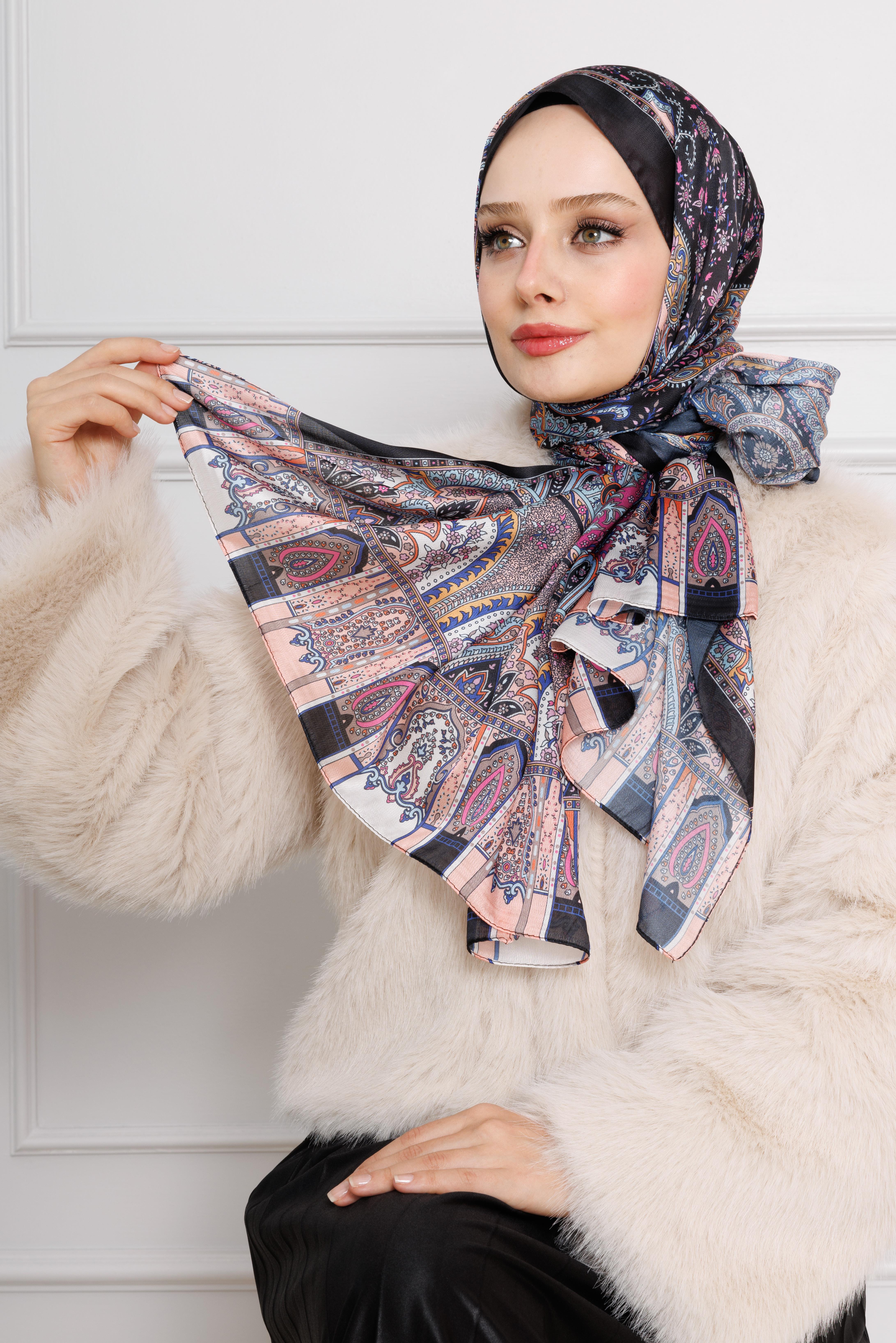Indian Silk Shawl-Salmon color 