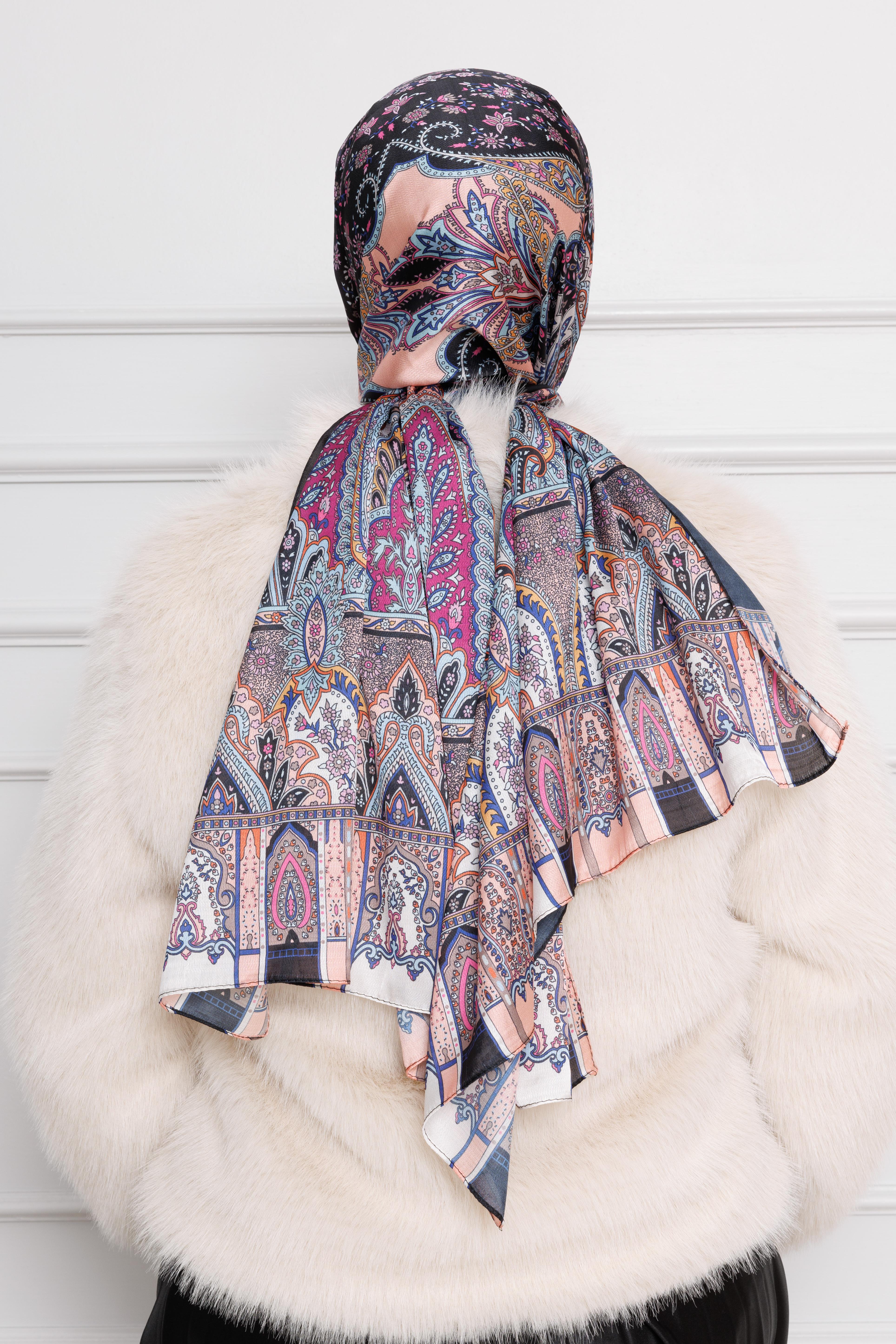 Indian Silk Shawl-Salmon color 