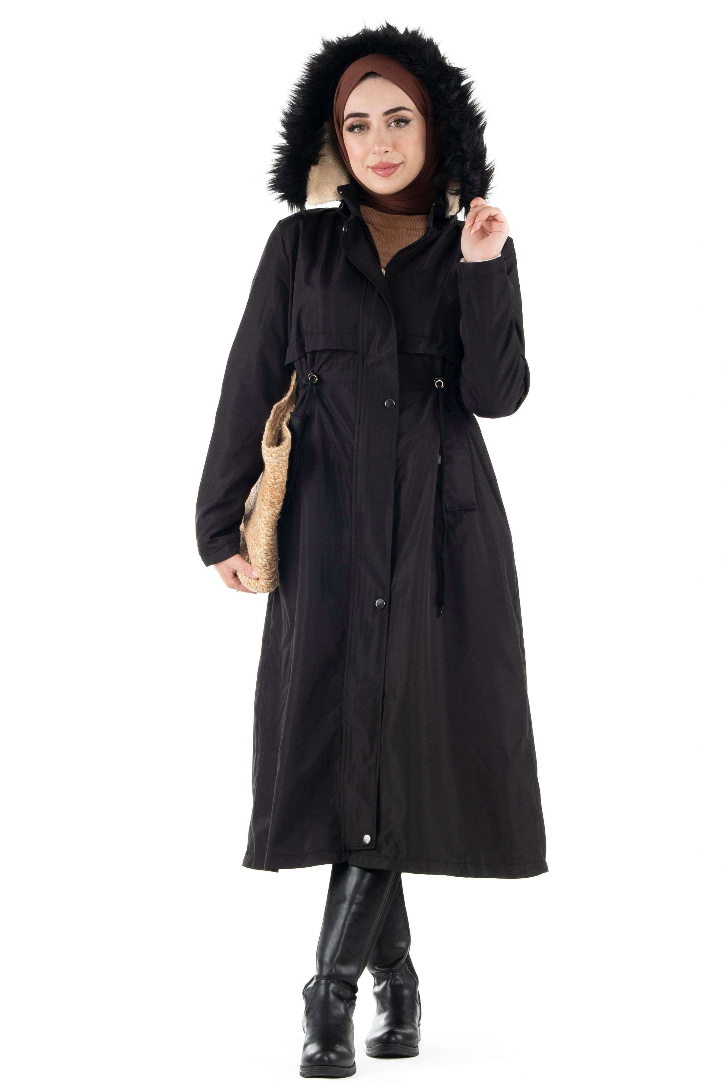 Plush Inside Coat-Black