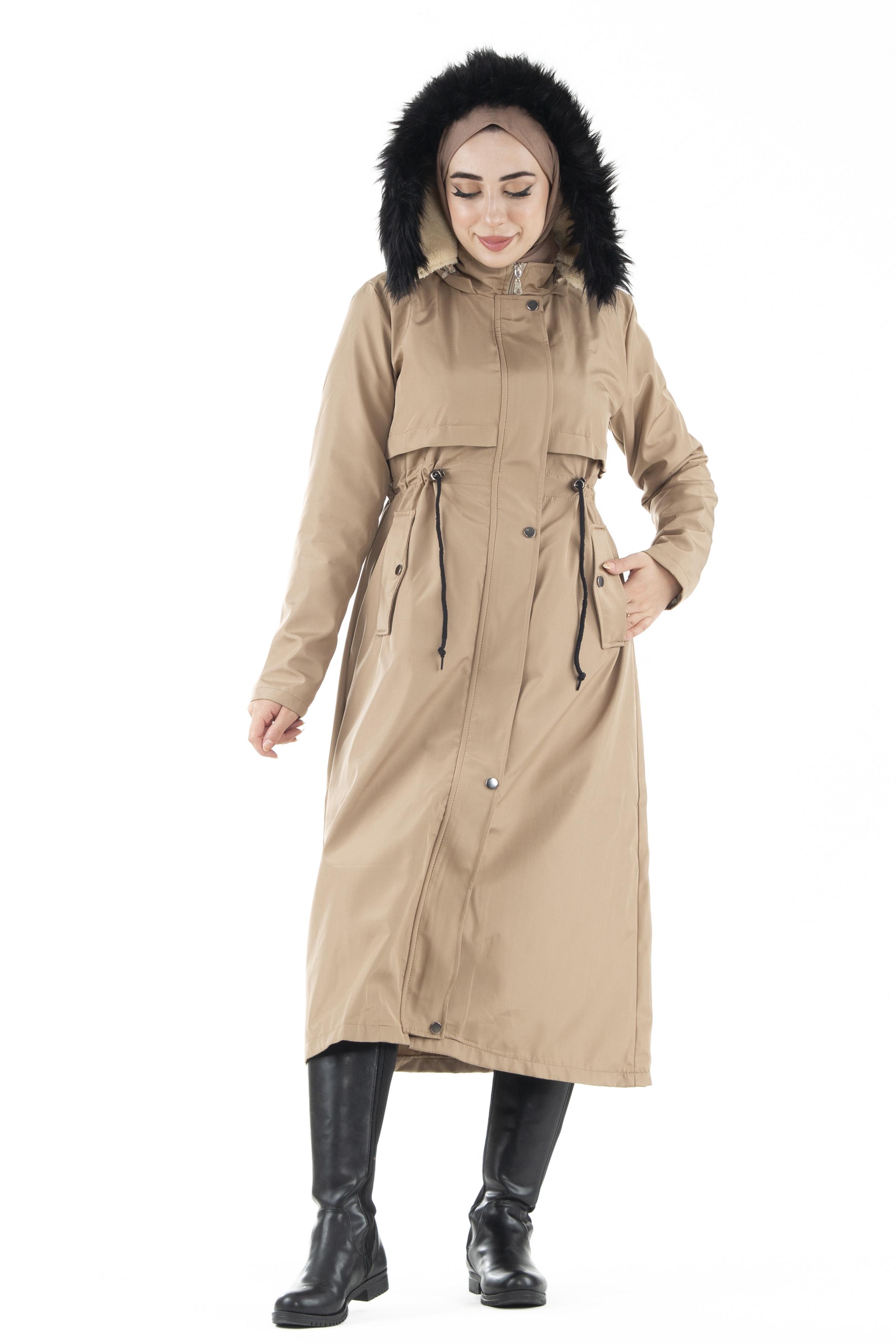 ترنشكوت بالفرو من الداخل-اللون الفيزون