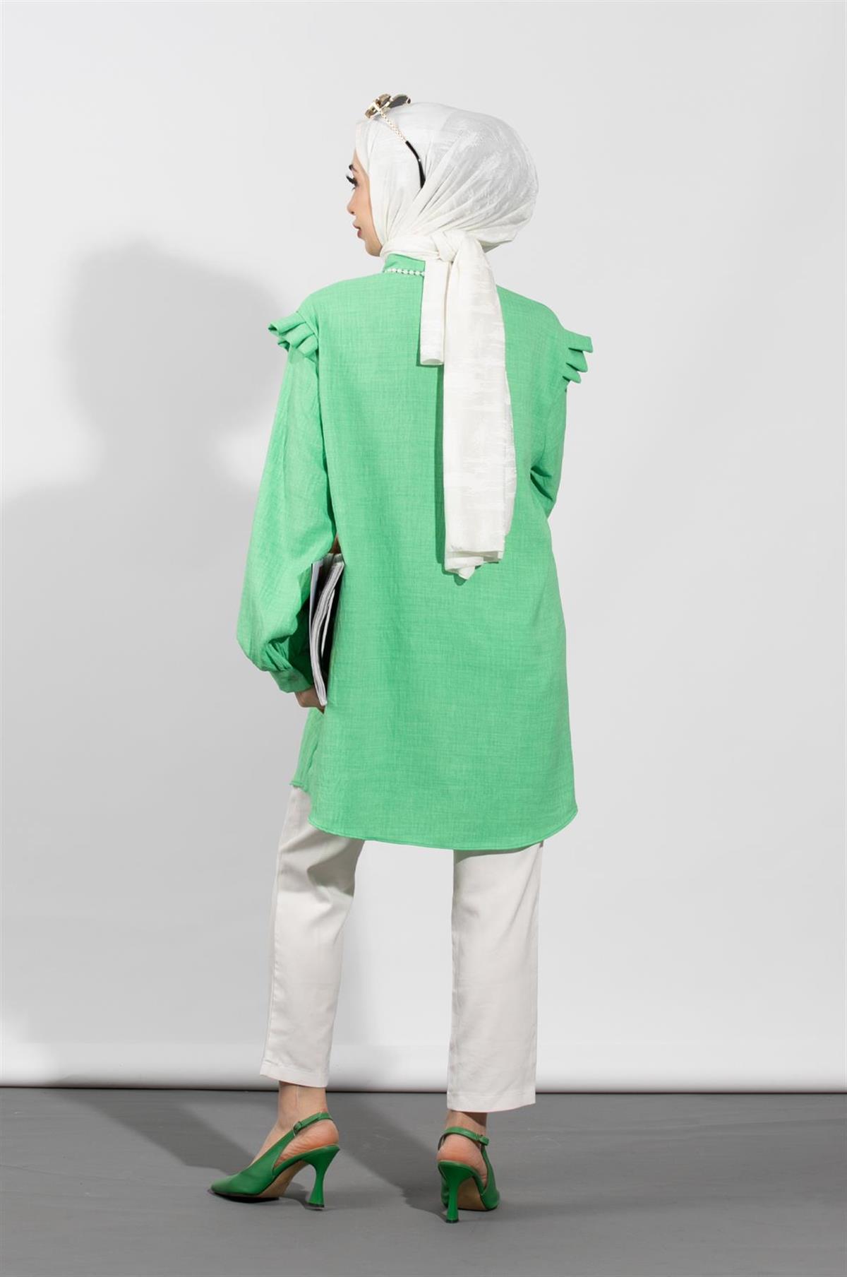 Pearl Detailed Tunic-Green
