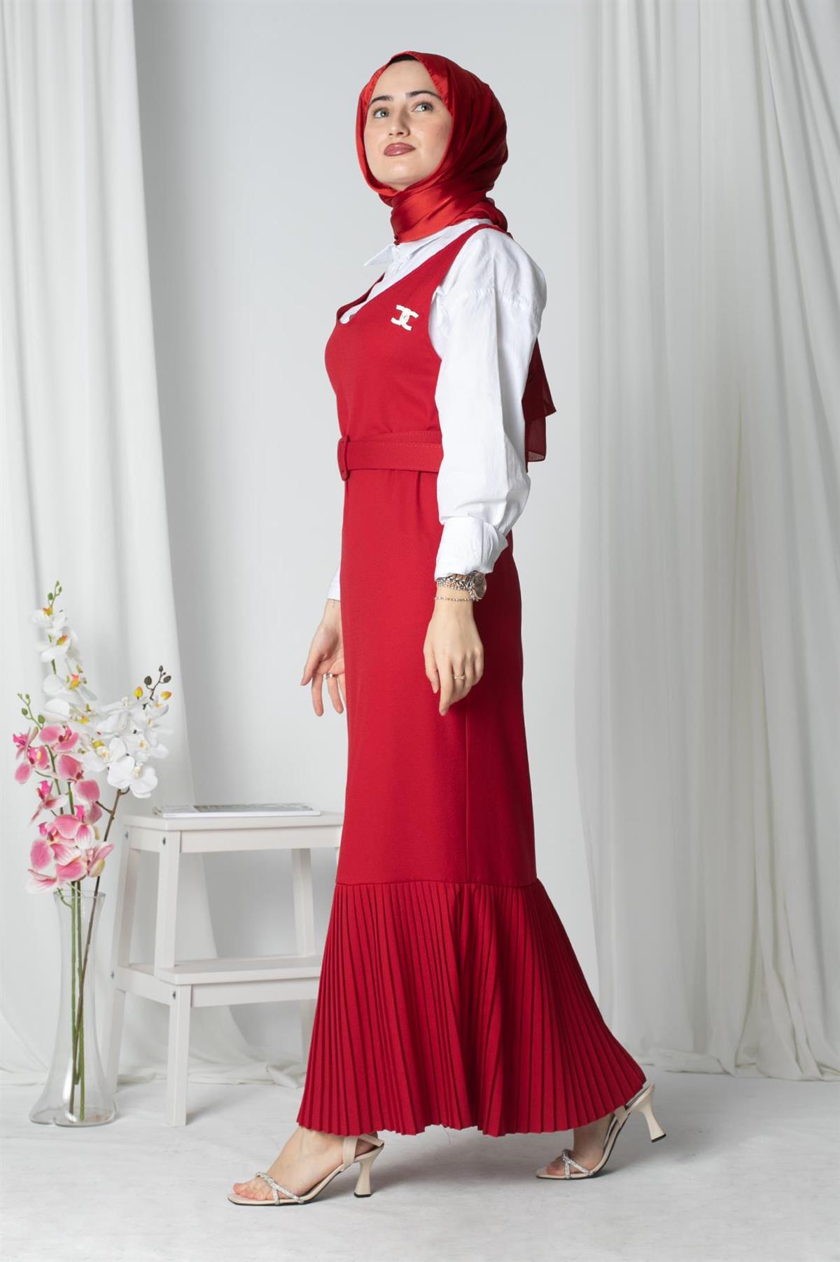Gilet Dress - Red