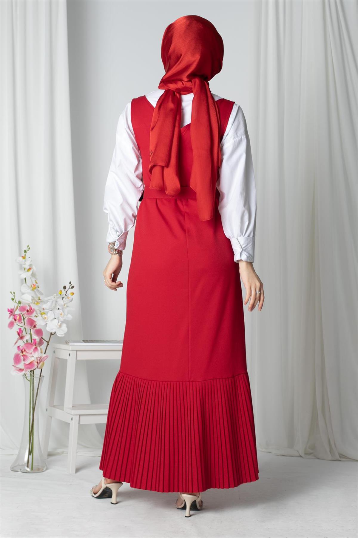 Gilet Dress - Red