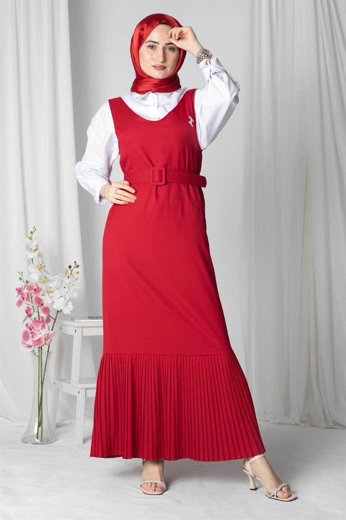 Gilet Dress - Red