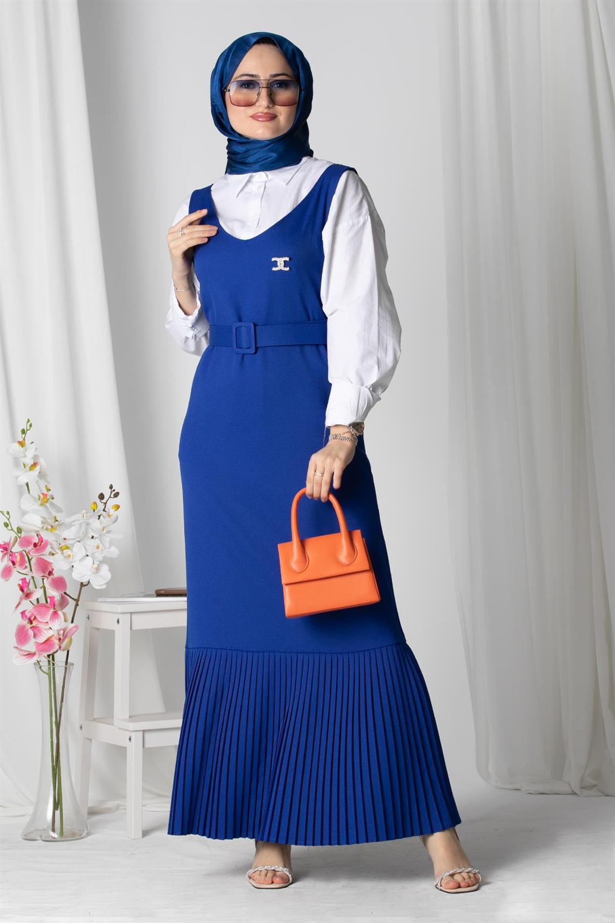 Gilet Dress - Sax Blue