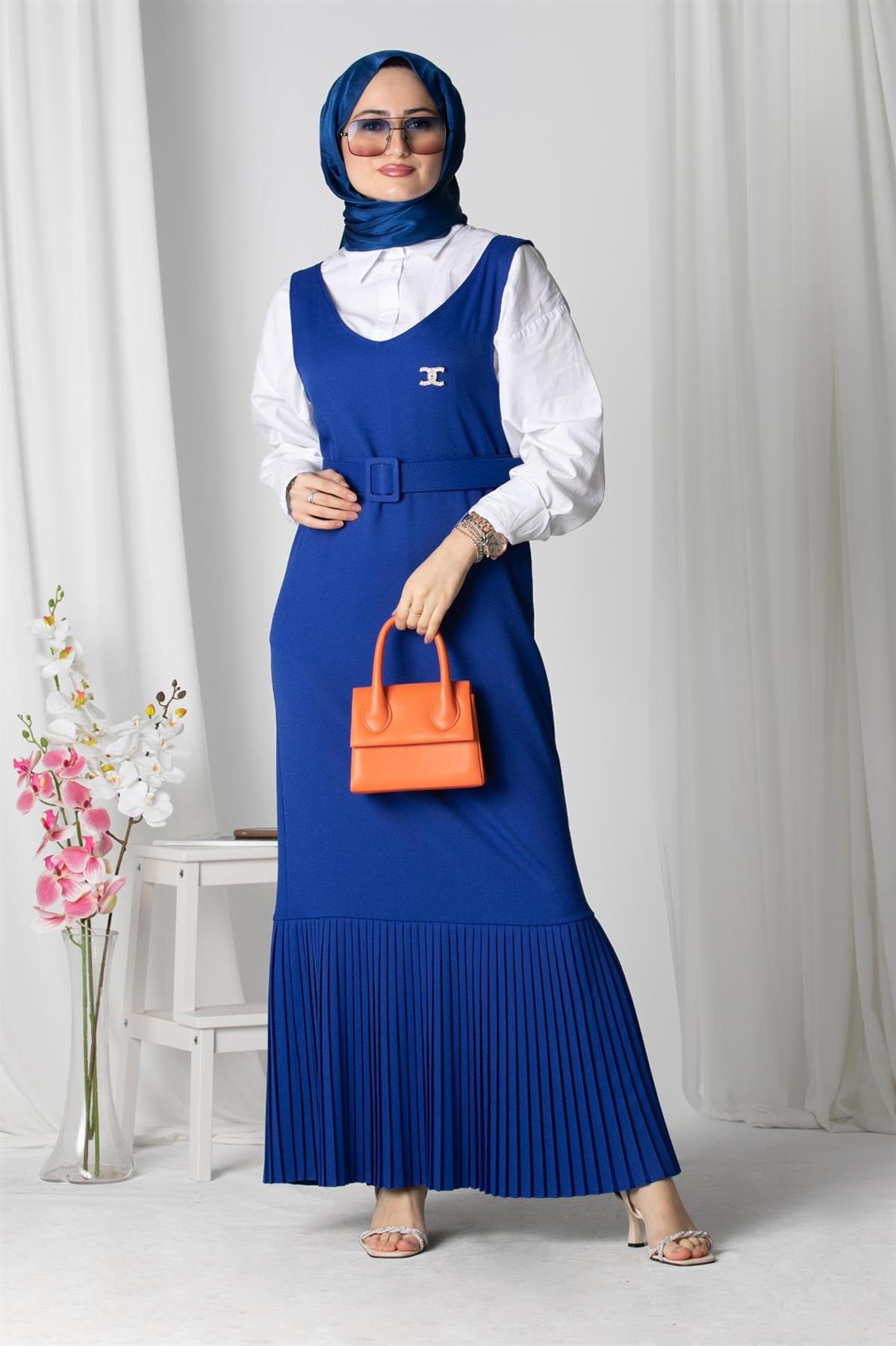 Gilet Dress - Sax Blue