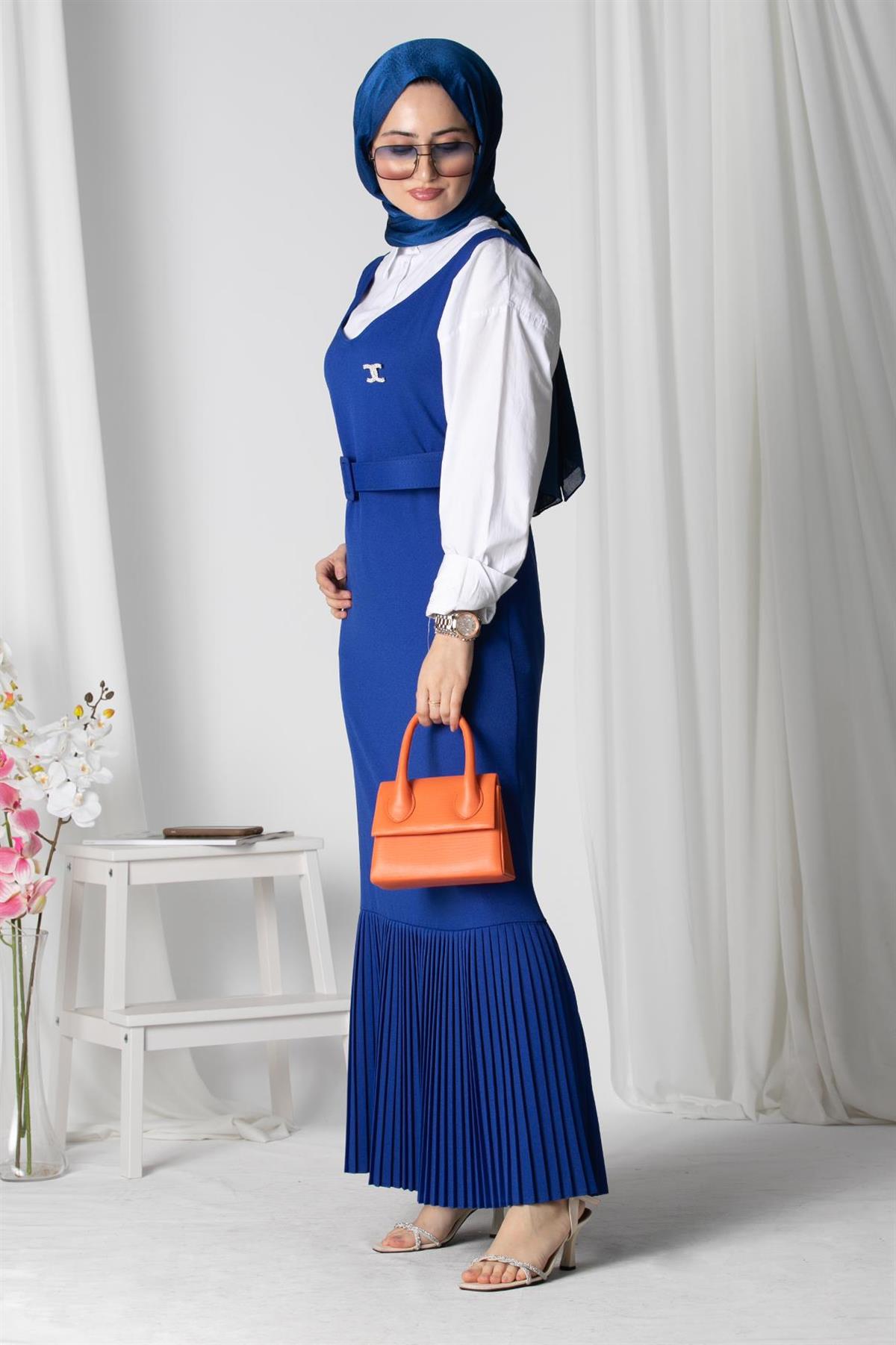 Gilet Dress - Sax Blue
