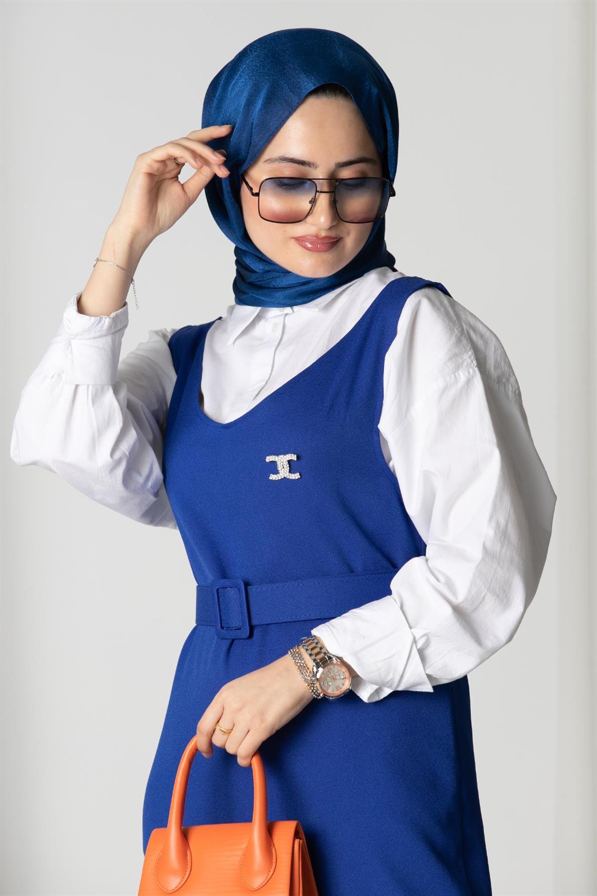 Gilet Dress - Sax Blue