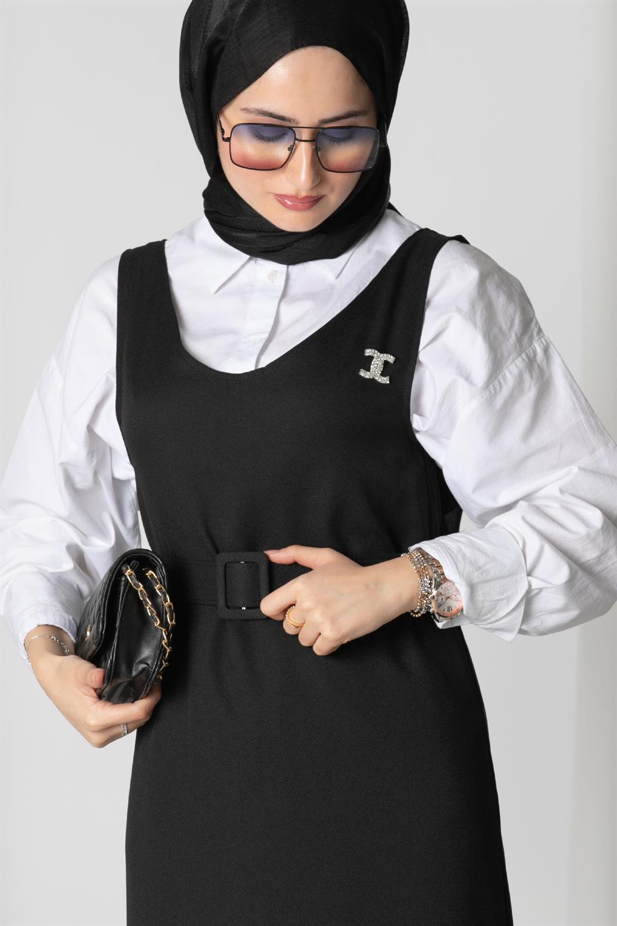Gilet Dress - Black
