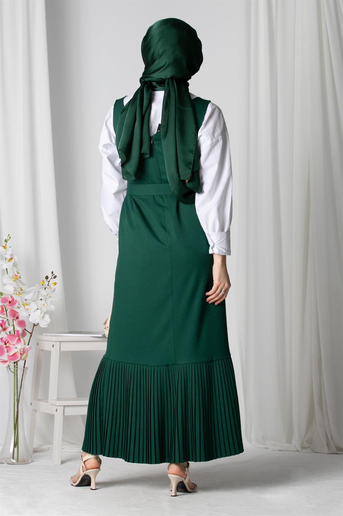 Gilet Dress - Emerald Green 