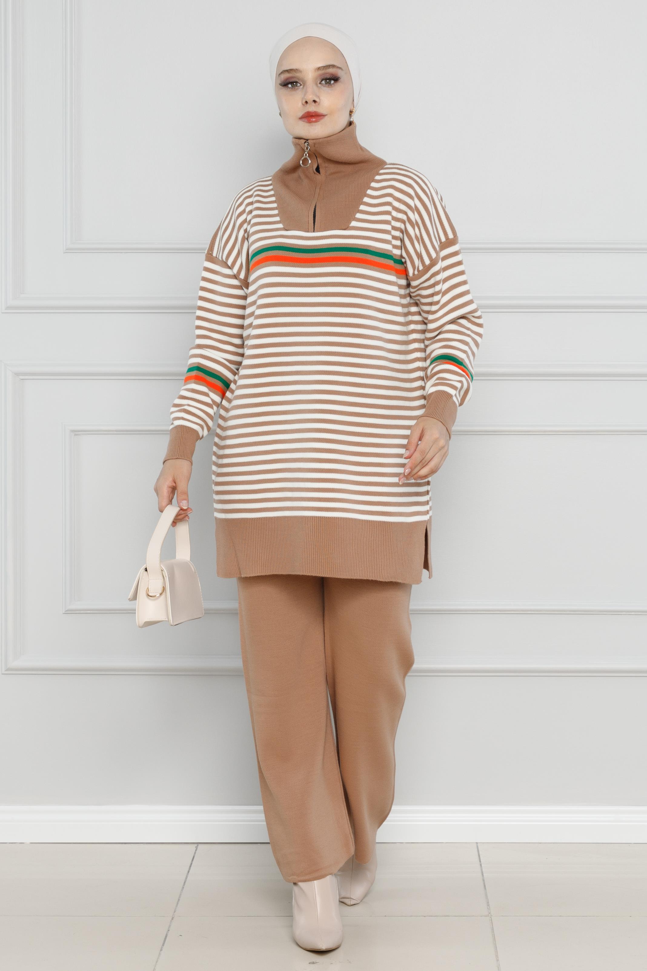 Knitwear set Suit-mink color 