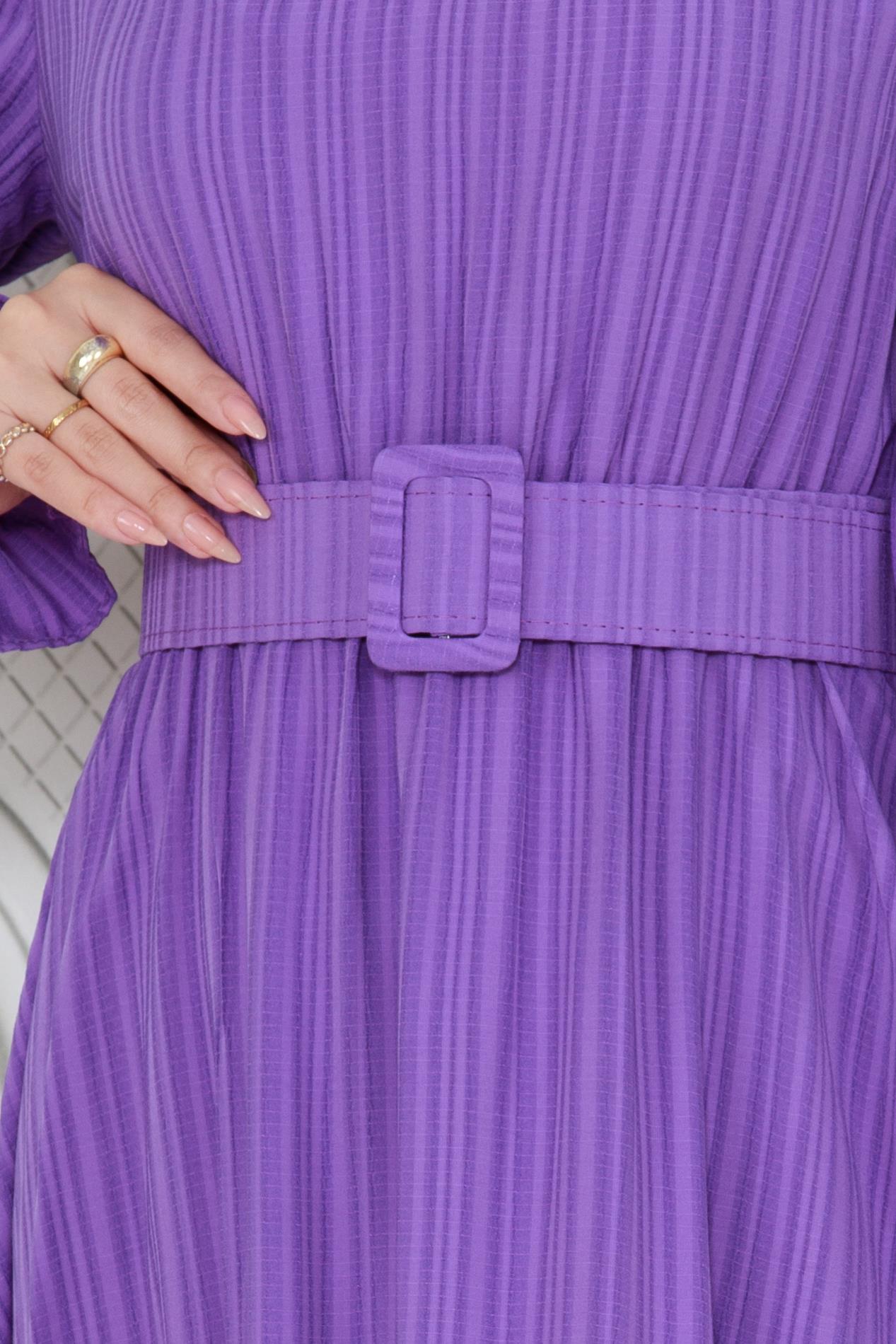 فستان حجاب بحزام- بنفسجي اللون