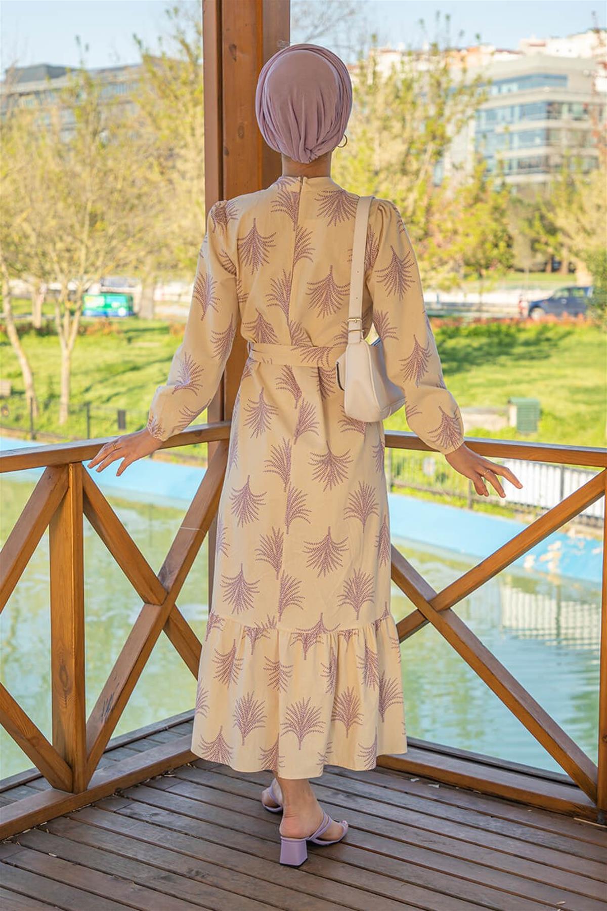 Linen Roped Long- Lilac Dress