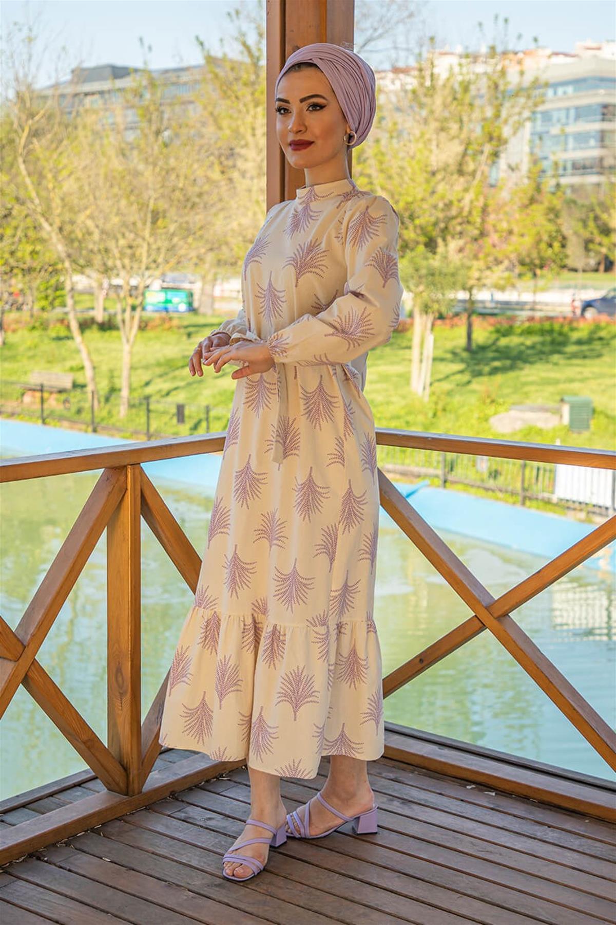 Linen Roped Long- Lilac Dress