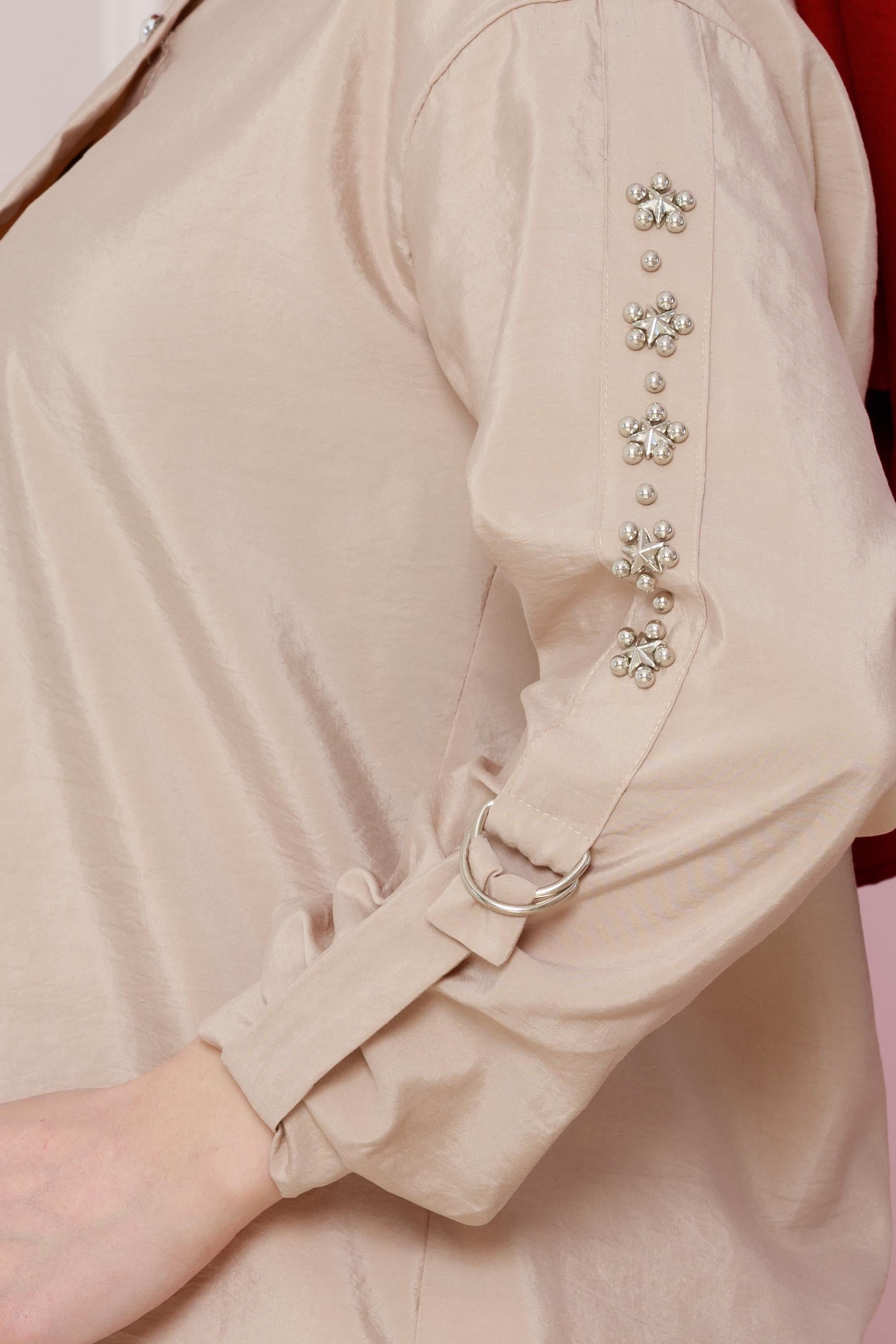 تونيك مع تفاصيل بالأكمام  بلون بيج