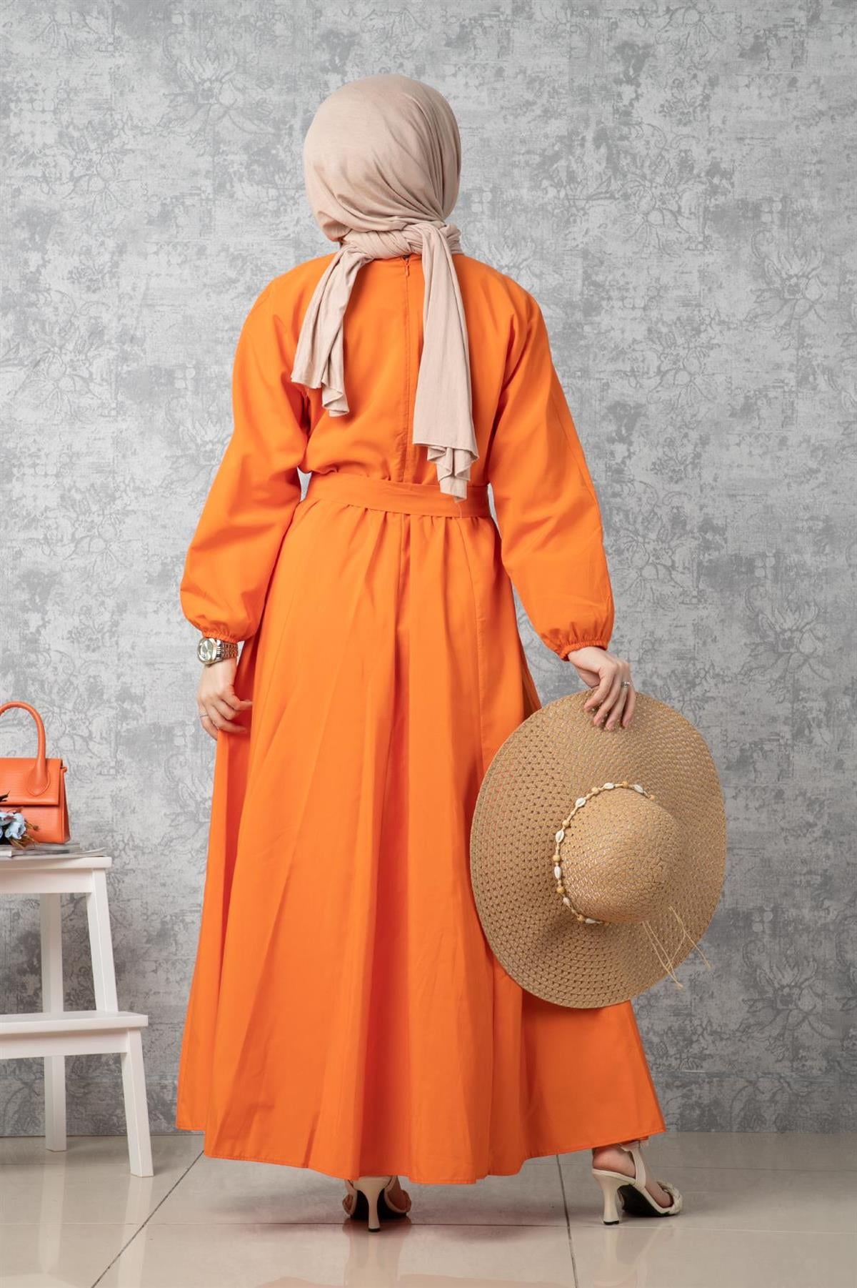 Whirling Dervish Model Dress-Orange