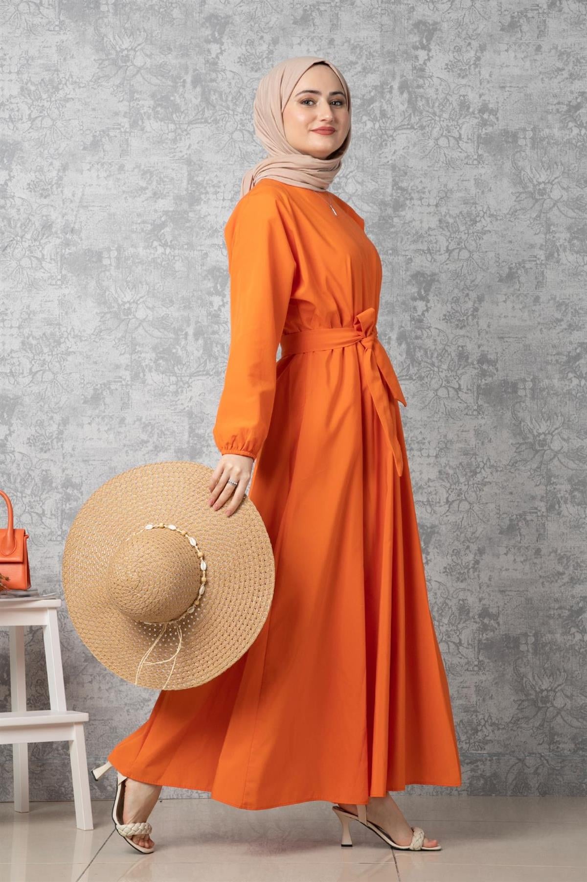 Whirling Dervish Model Dress-Orange