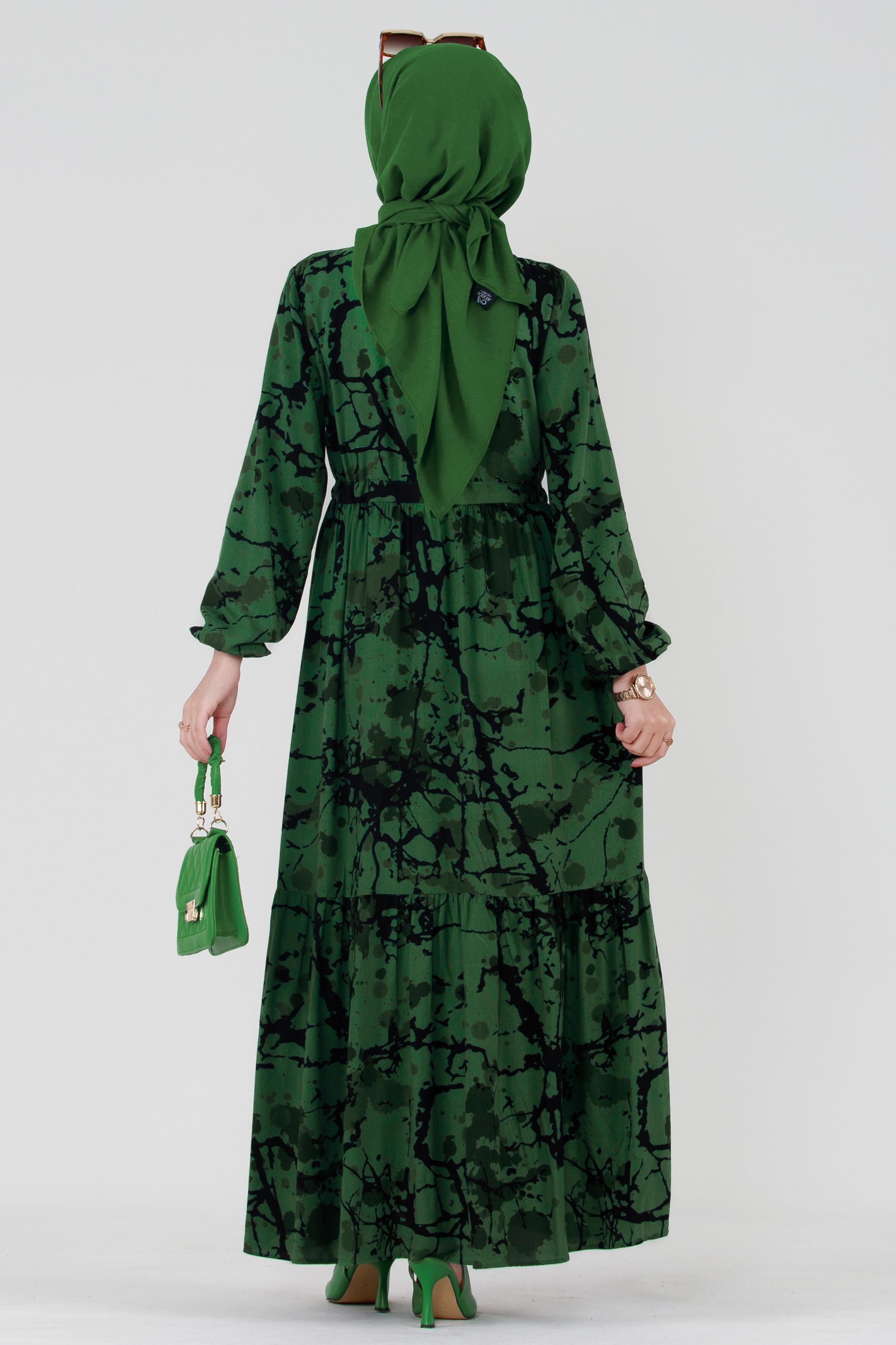 Viscose dress - emerald green