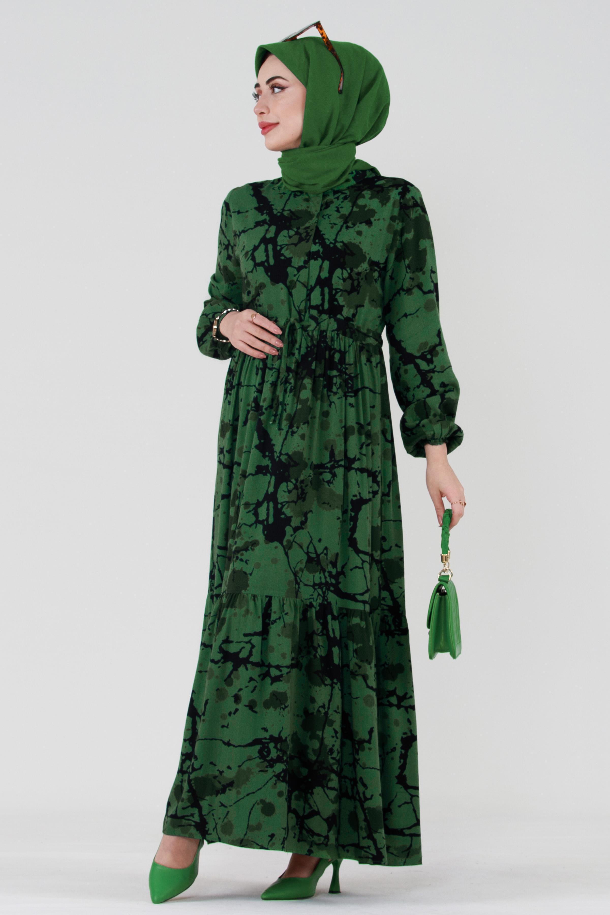 Viscose dress - emerald green