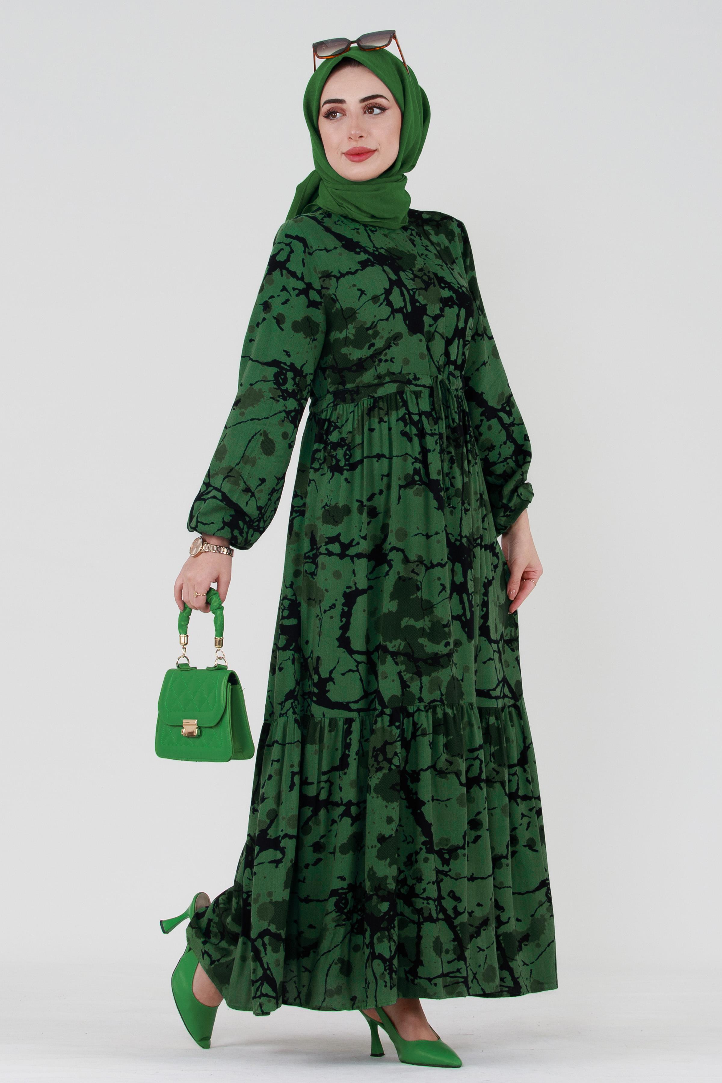 Viscose dress - emerald green