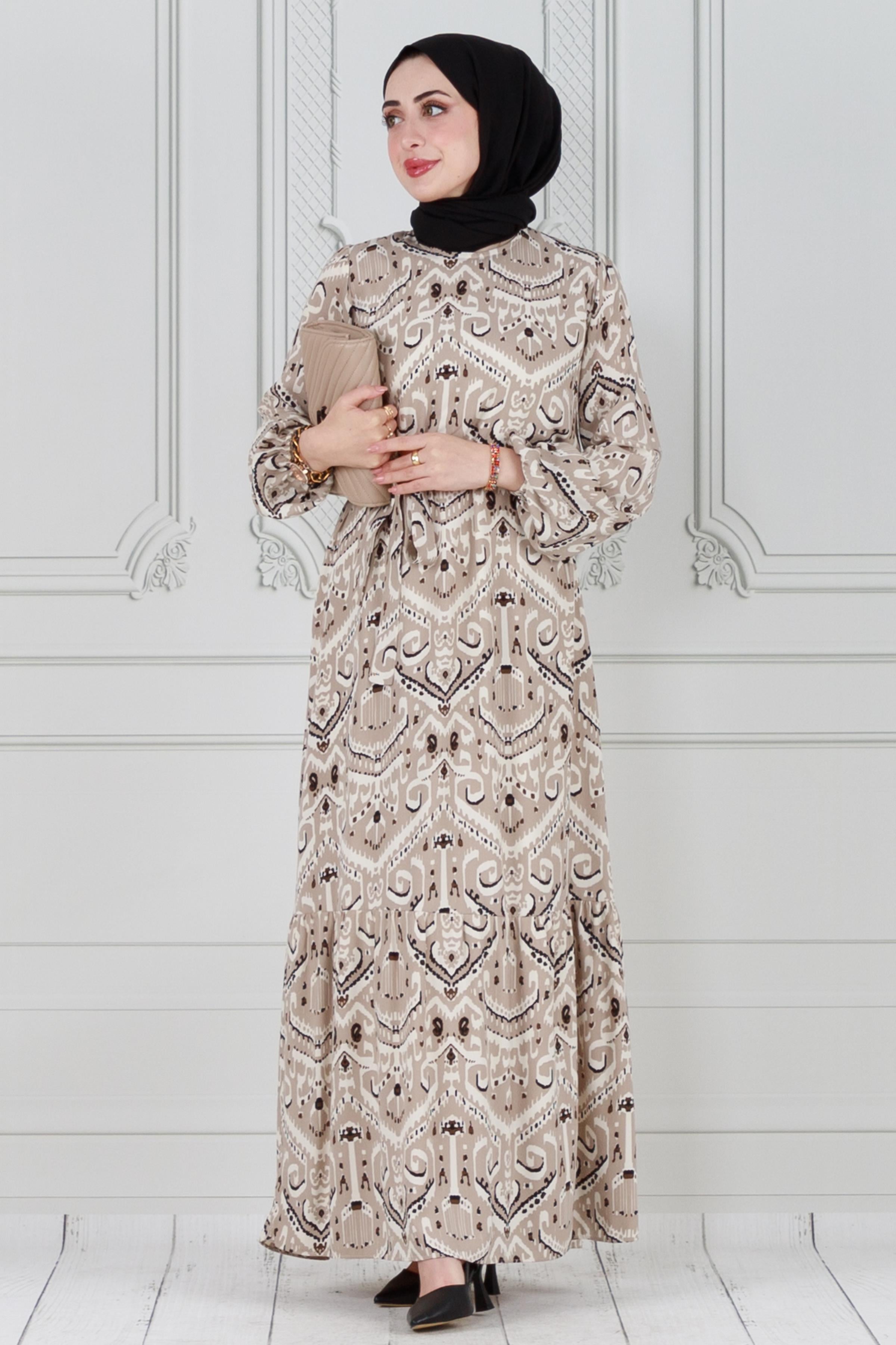 Viscose dress -mink color