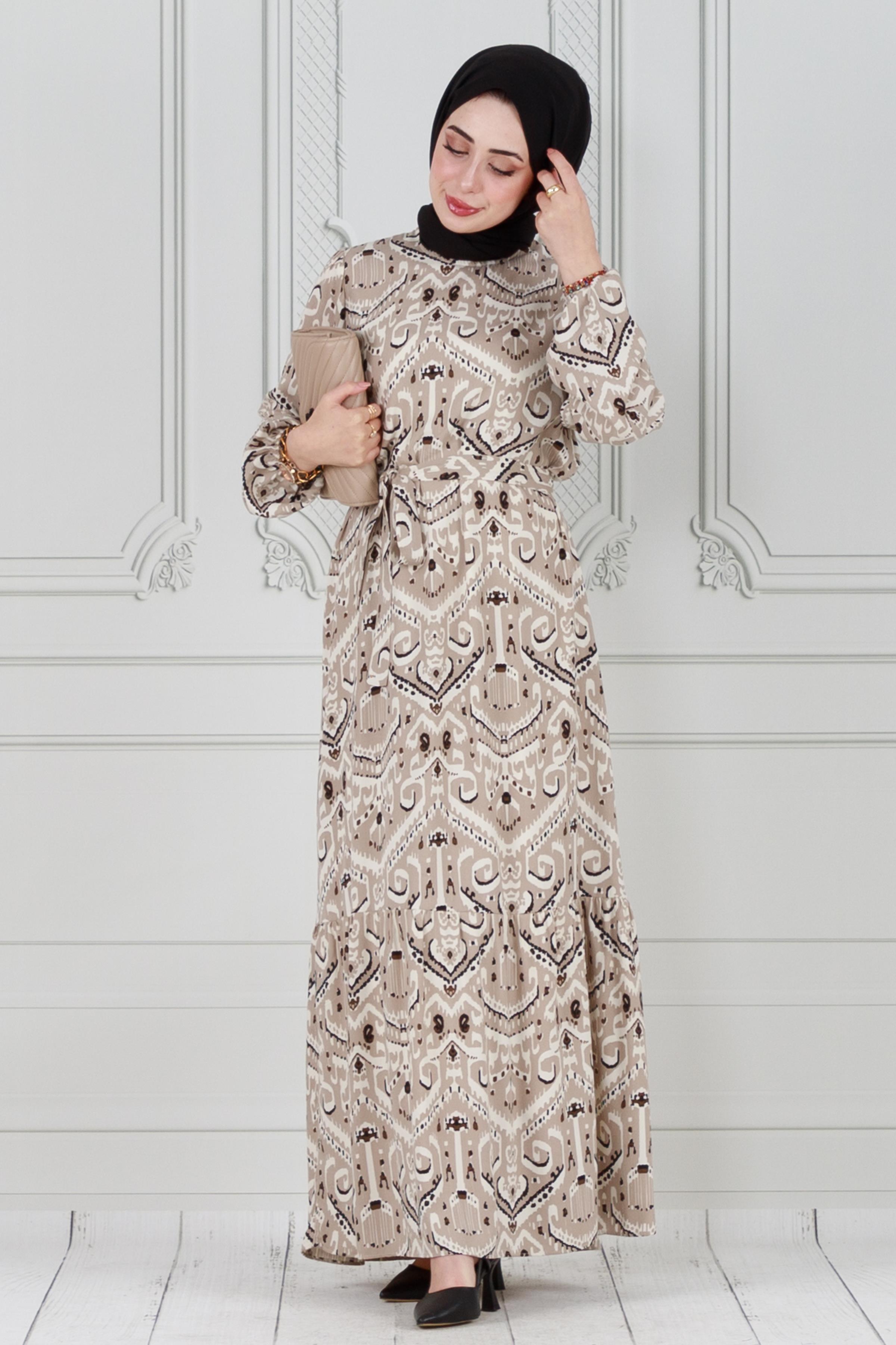 Viscose dress -mink color