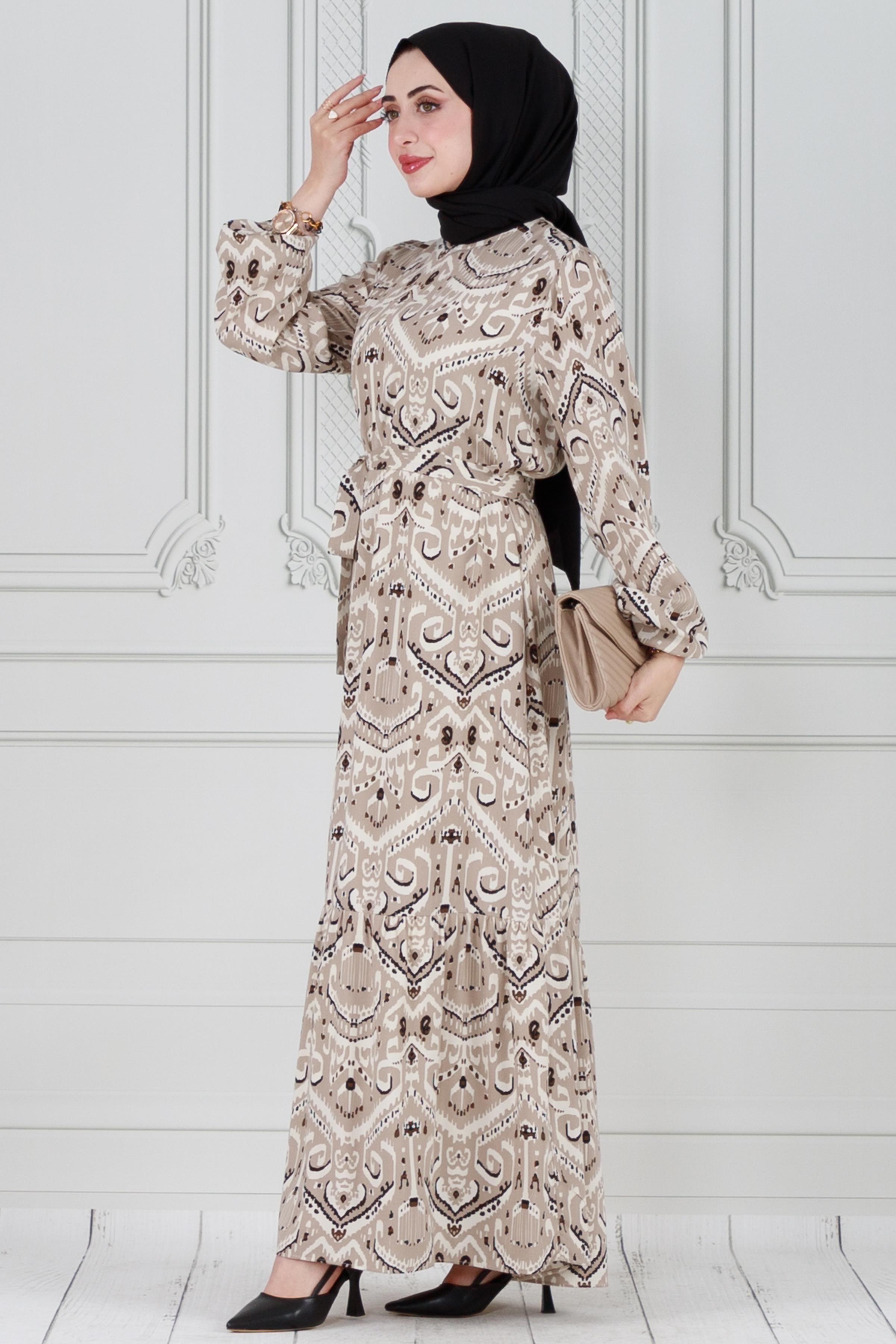 Viscose dress -mink color