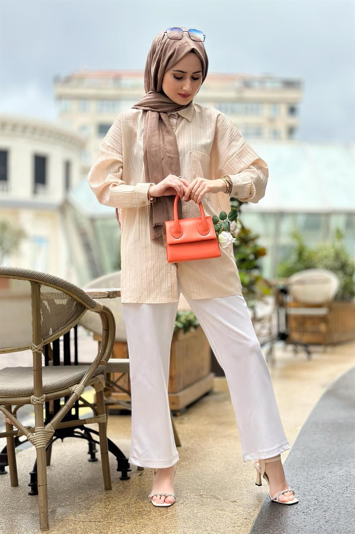 Oversize Shirt Beige