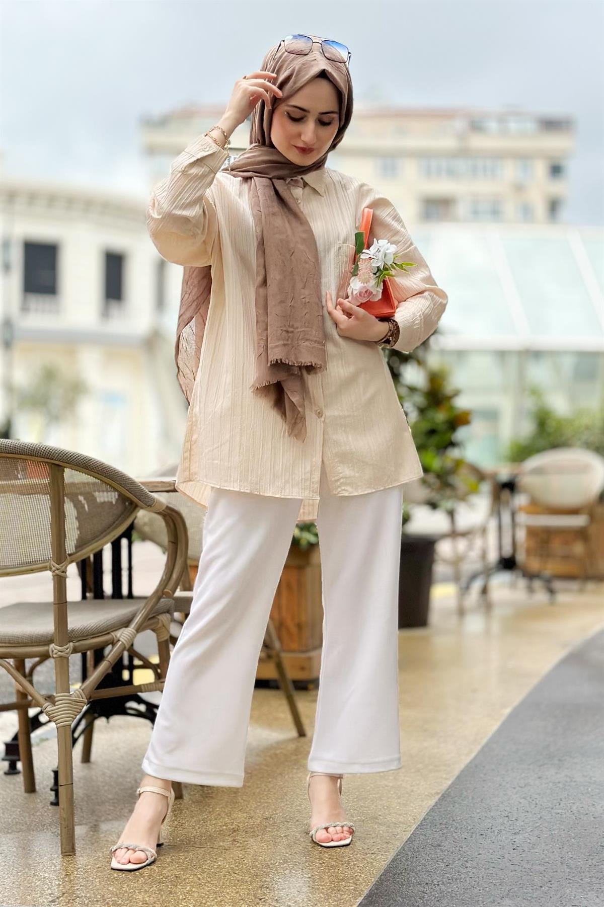 Oversize Shirt Beige