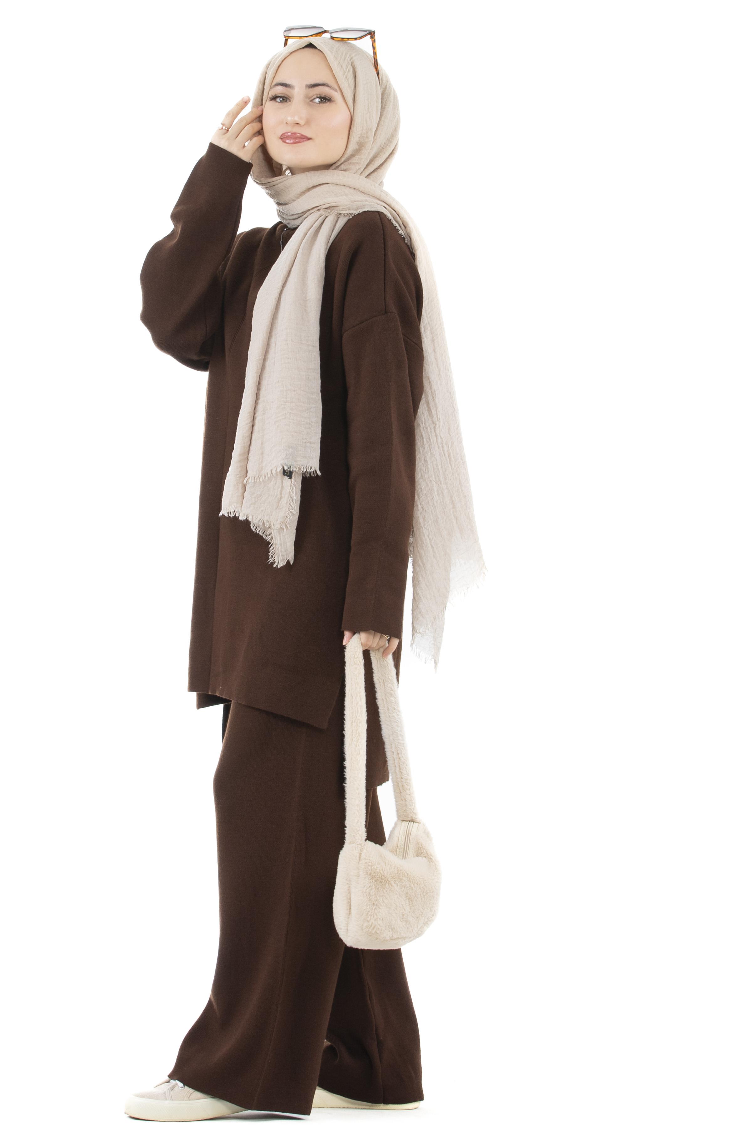 Oversized Knit Set-Brown