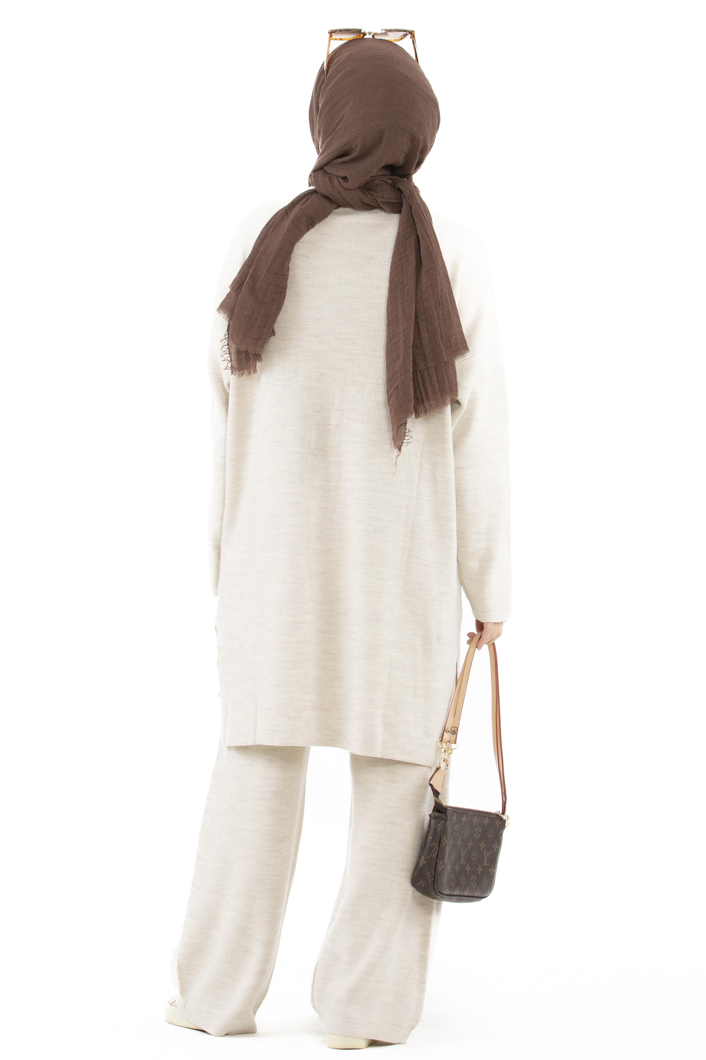 Oversize Knitwear Set-Stone color
