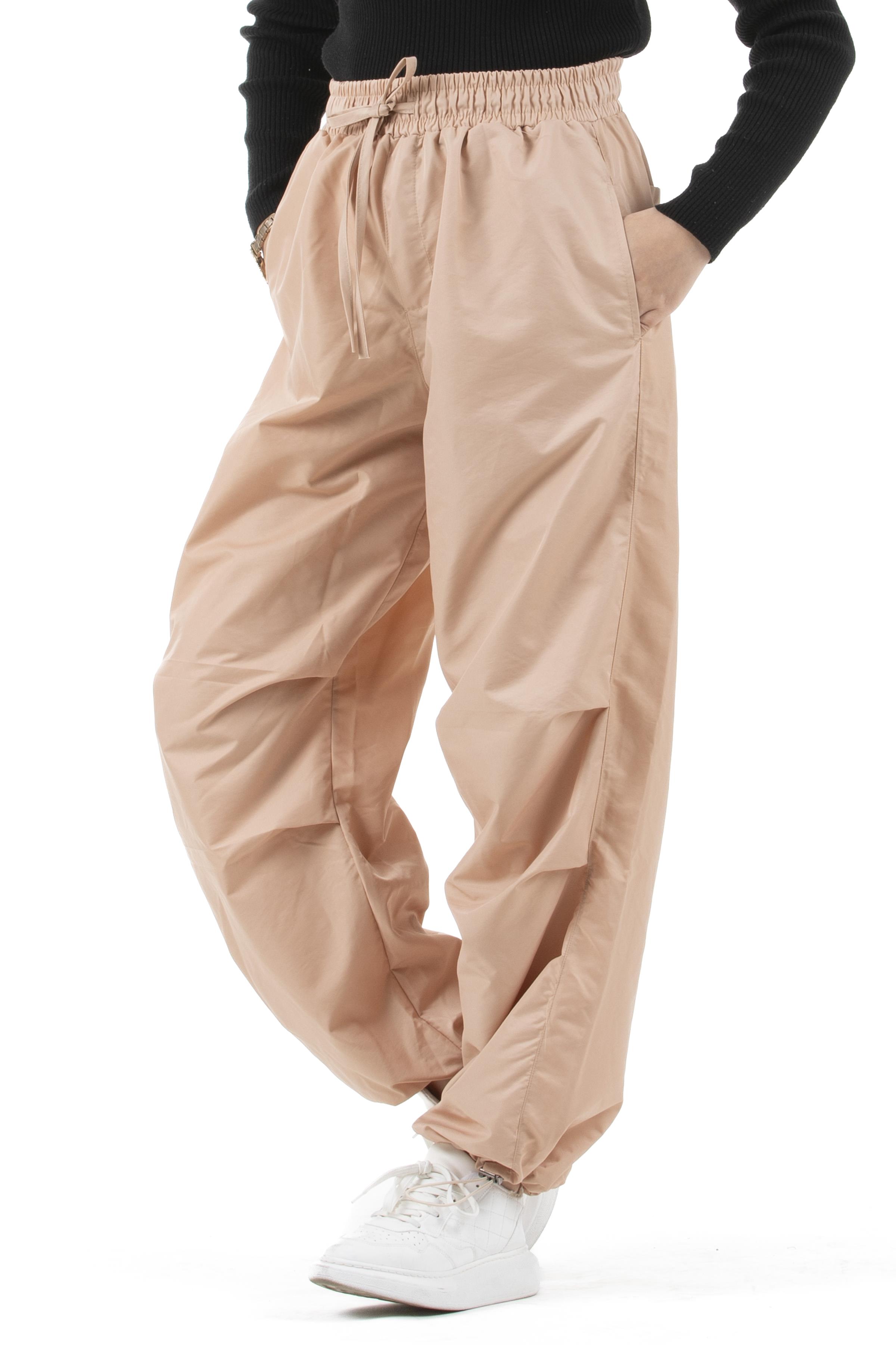 Parasut Kumaş Pantolon-Bej