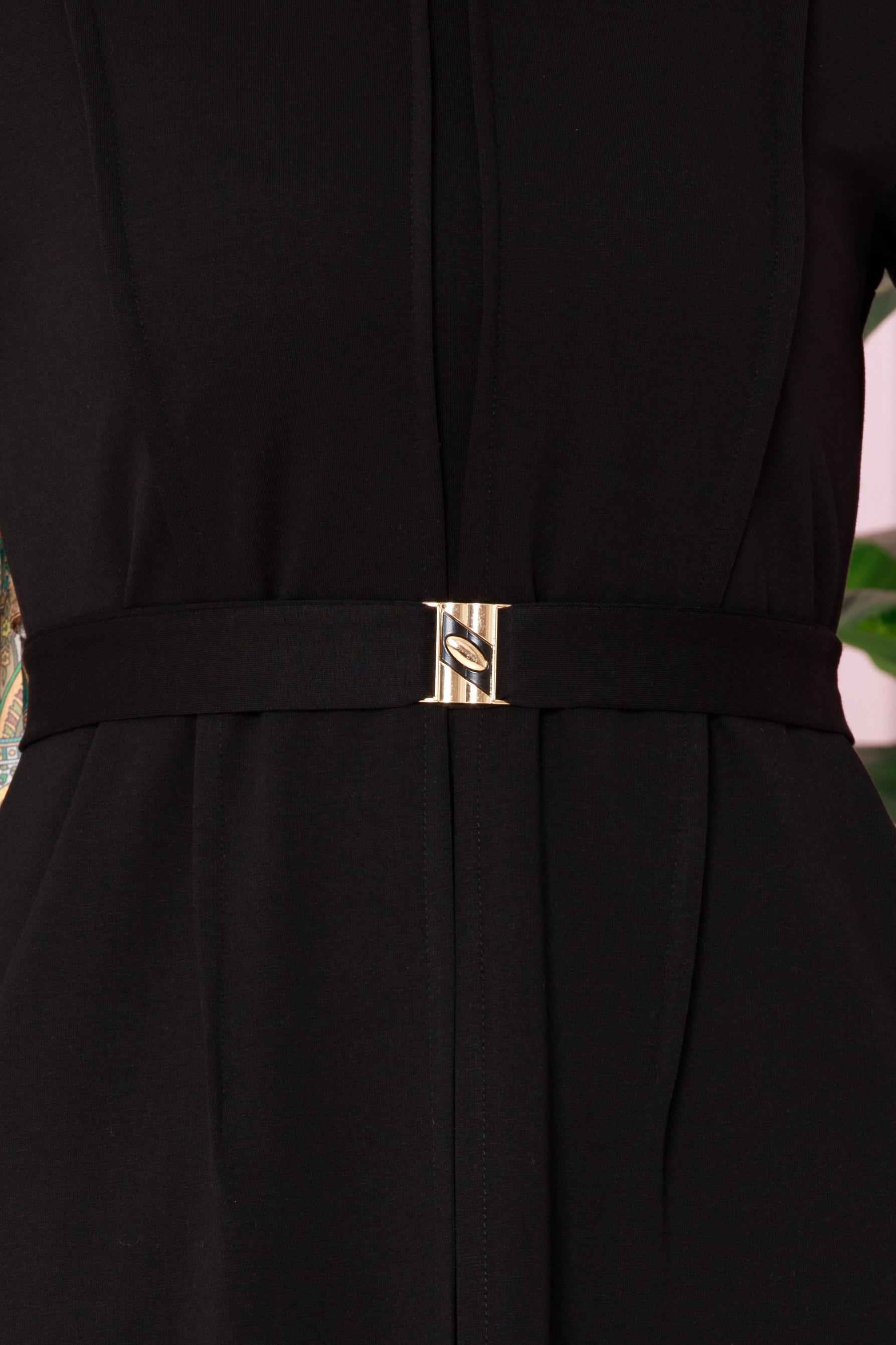 Pleated Detail Dress - Black color