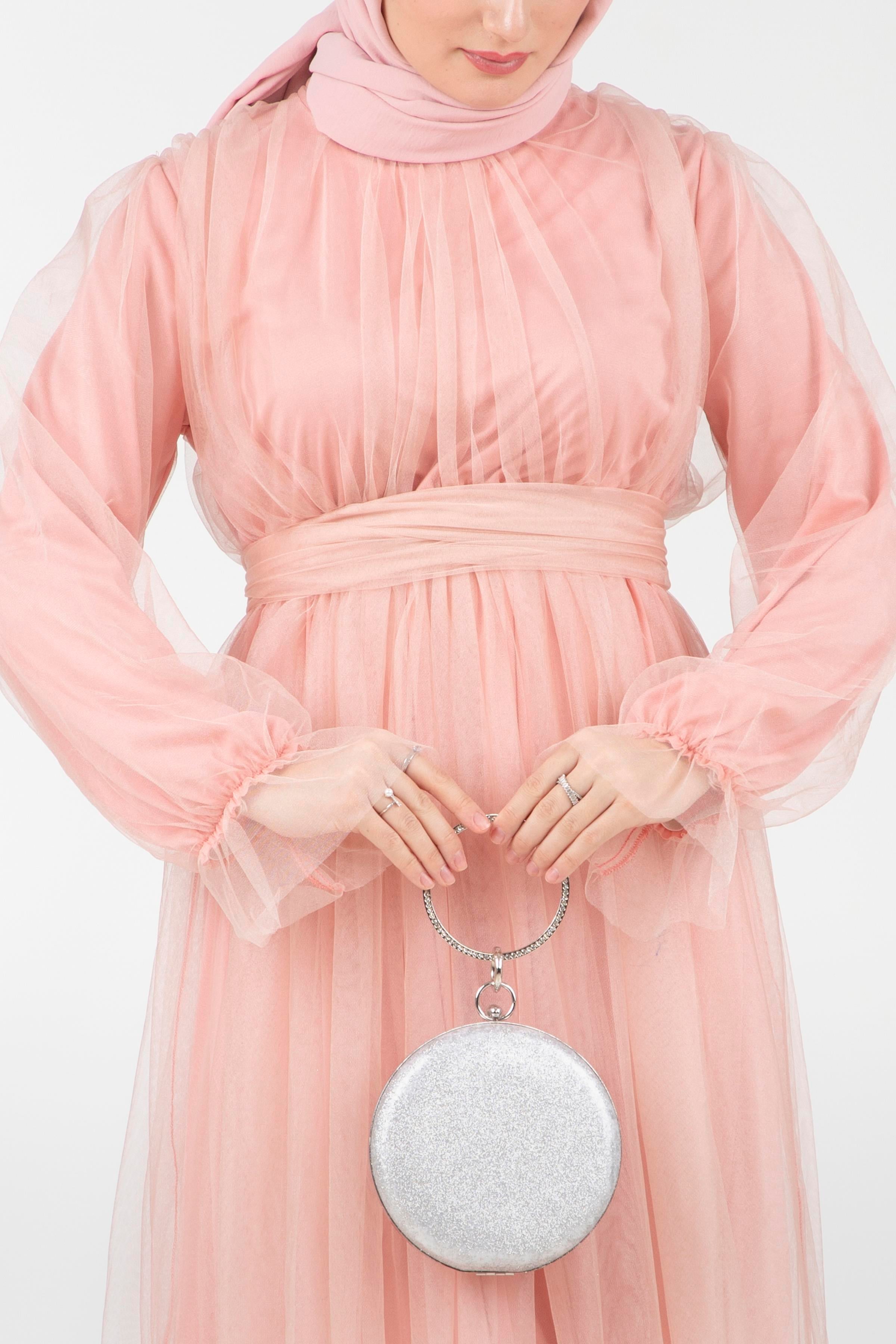 Princess Model Evening Dress-Pink color