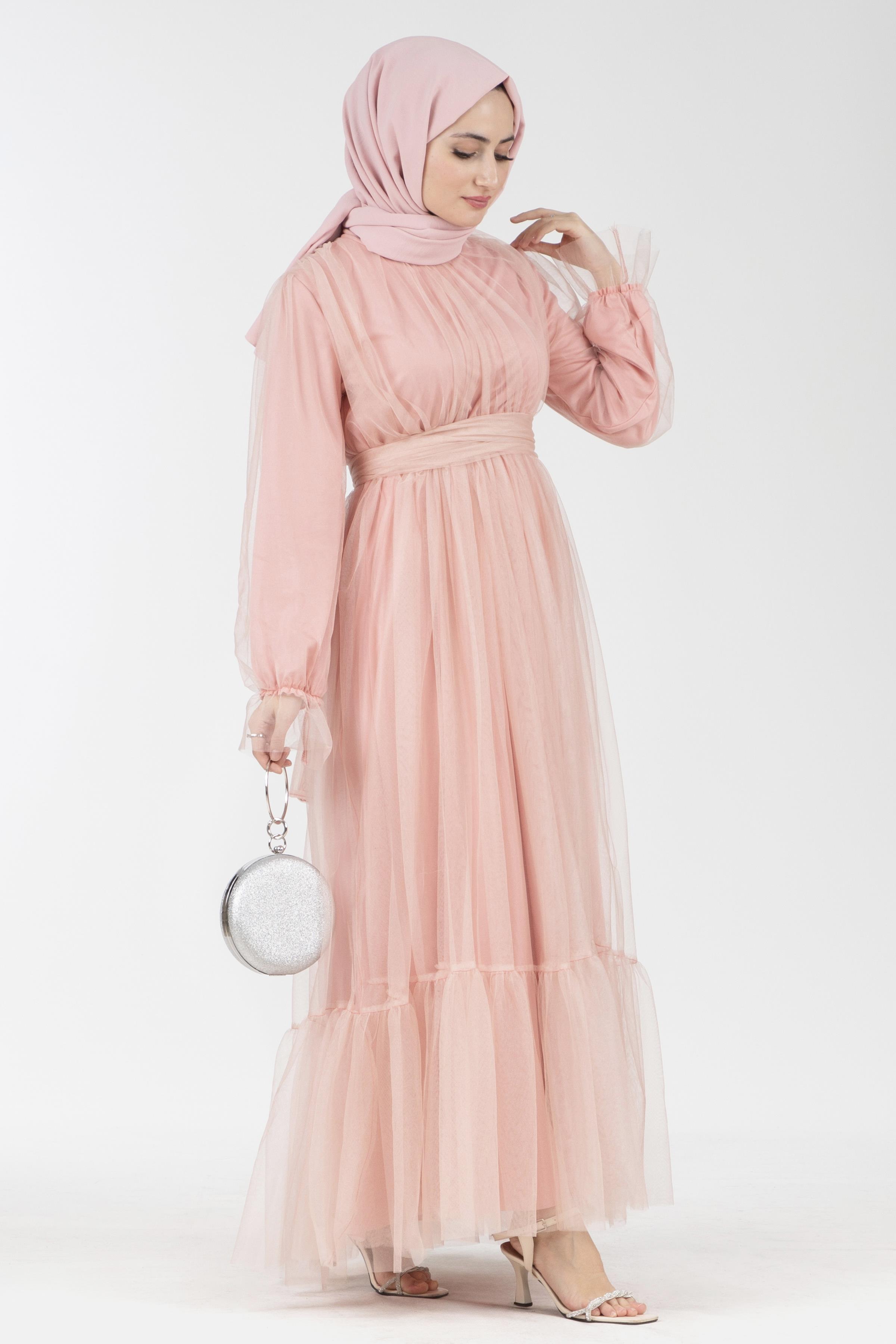 Princess Model Evening Dress-Pink color