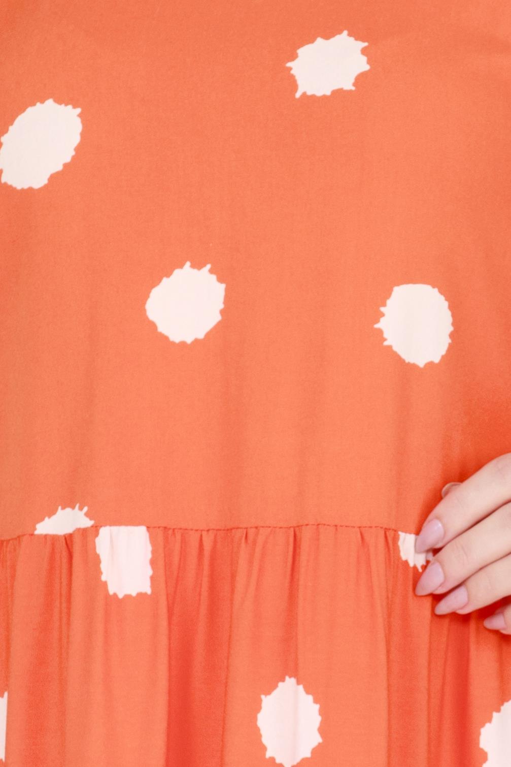 فستان الأميرة منقط - برتقالي