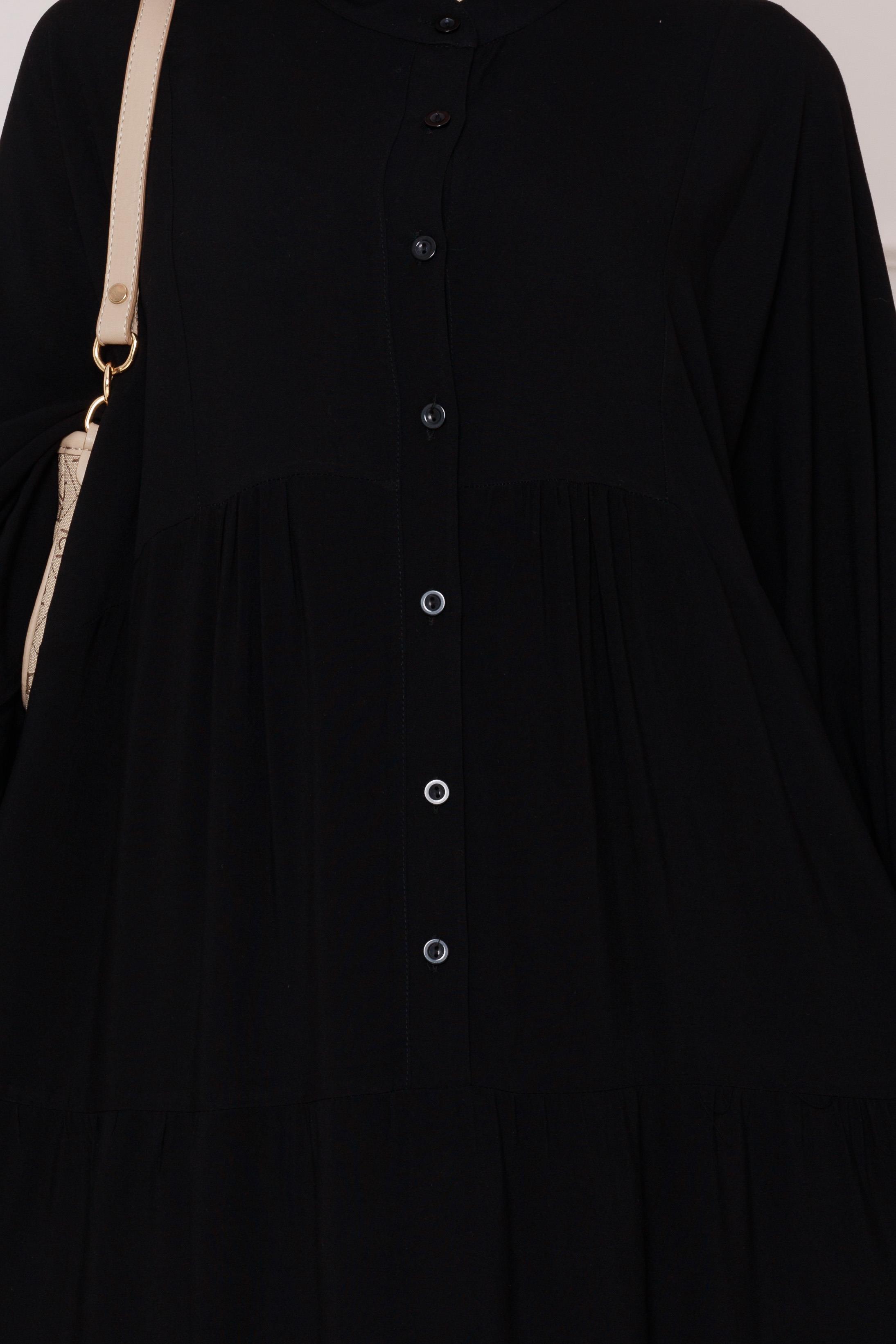 Robalı Azra Elbise-Siyah
