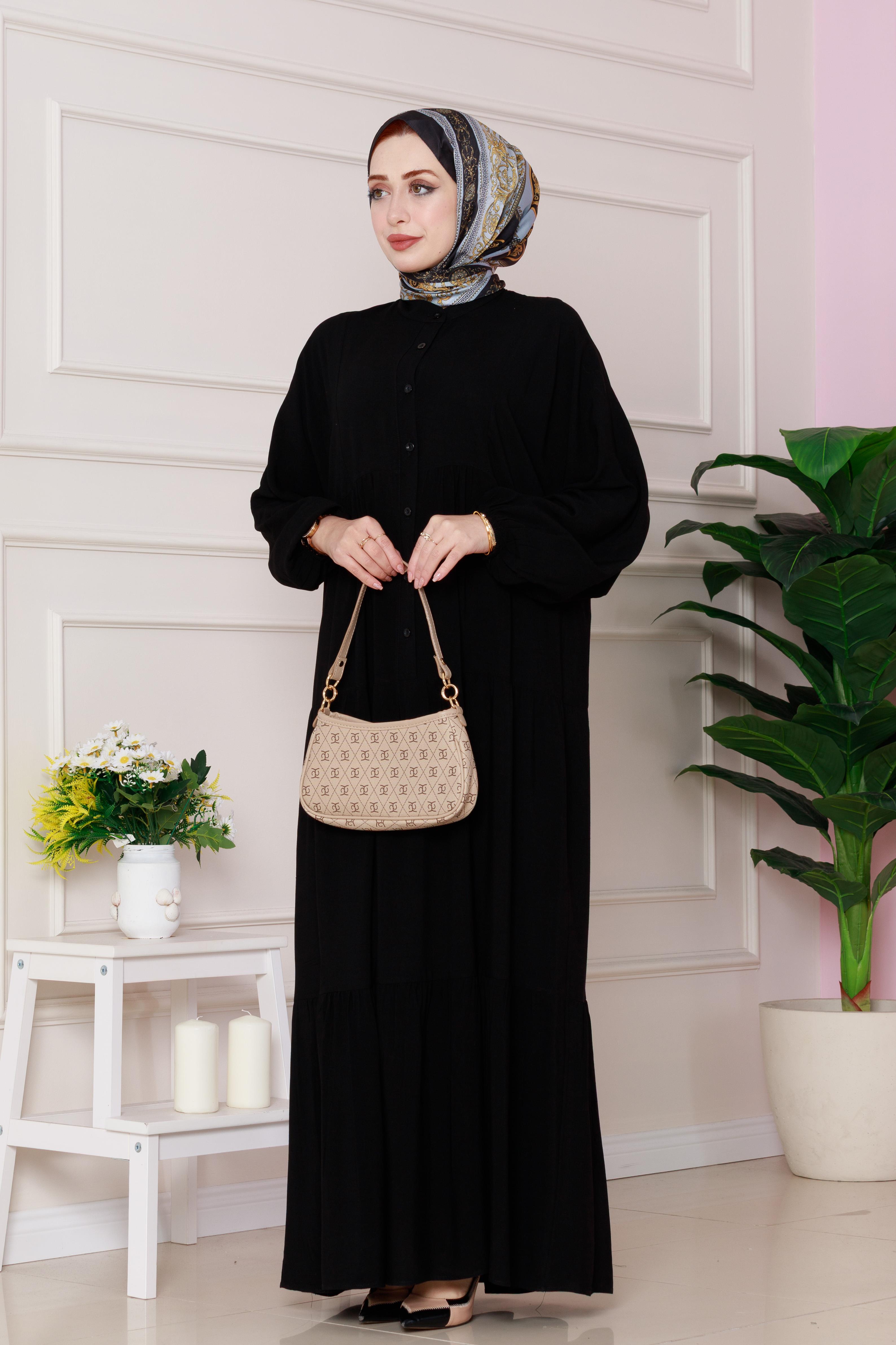 Robalı Azra Elbise-Siyah