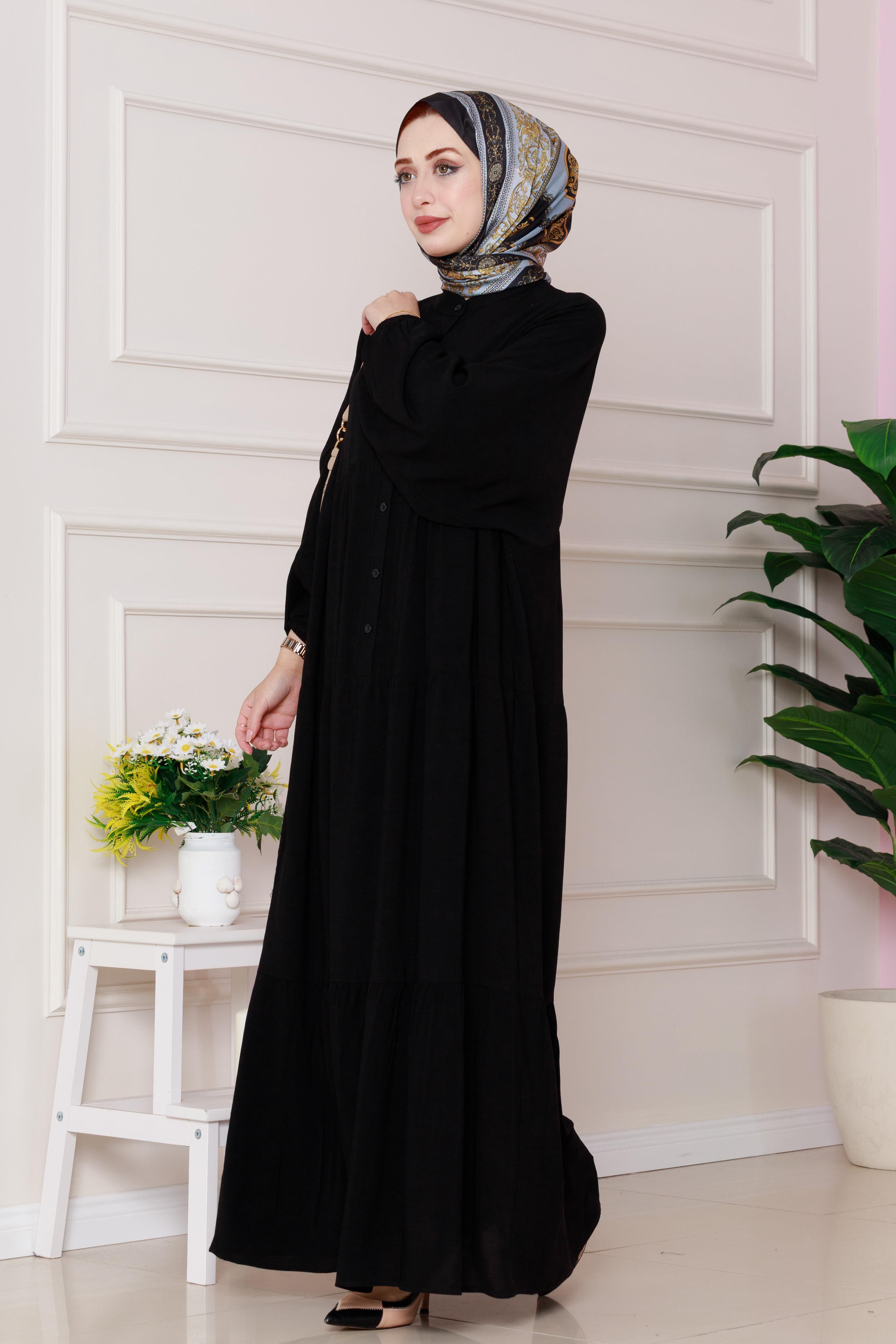 Robalı Azra Elbise-Siyah