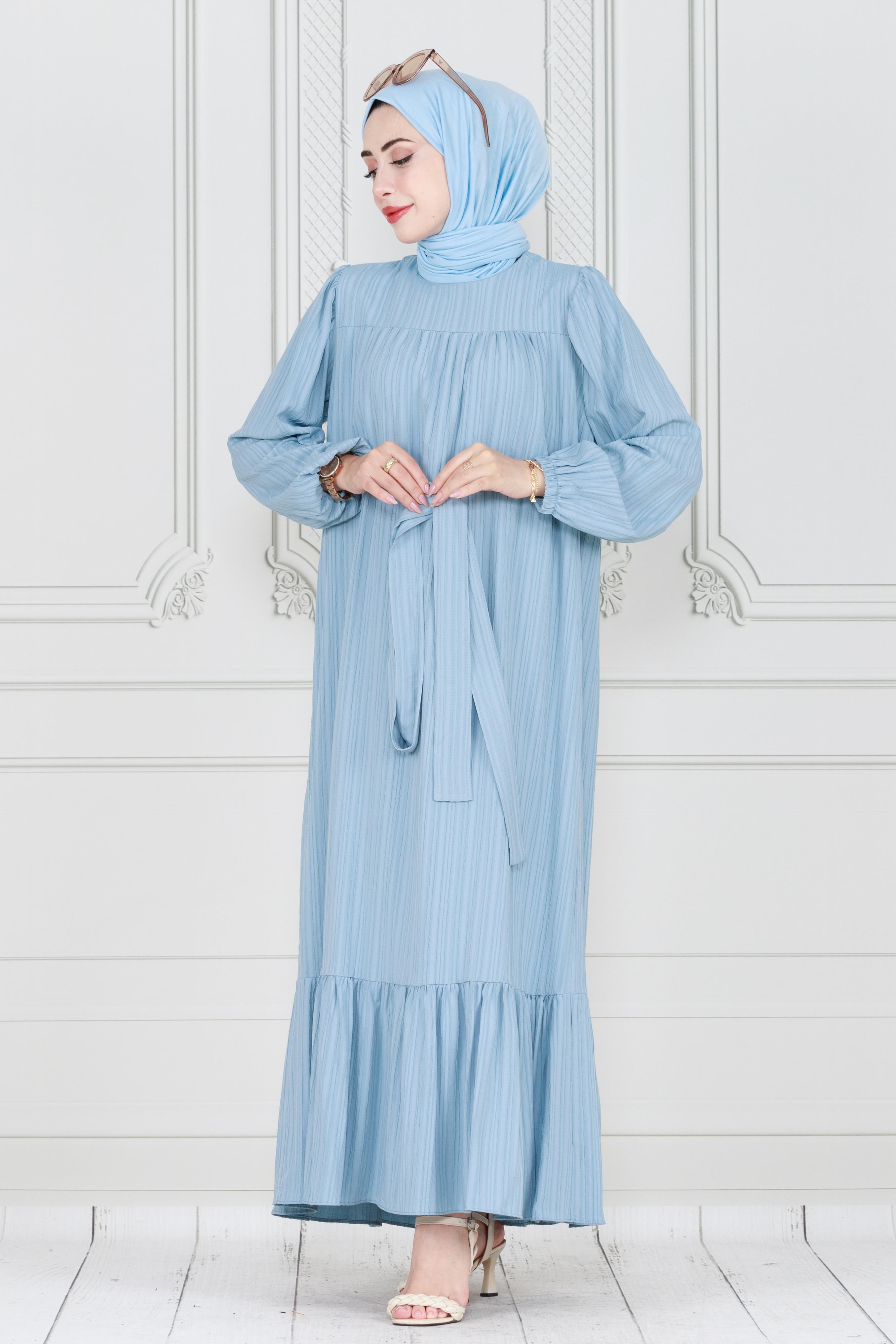 Belted Dress- -baby blue