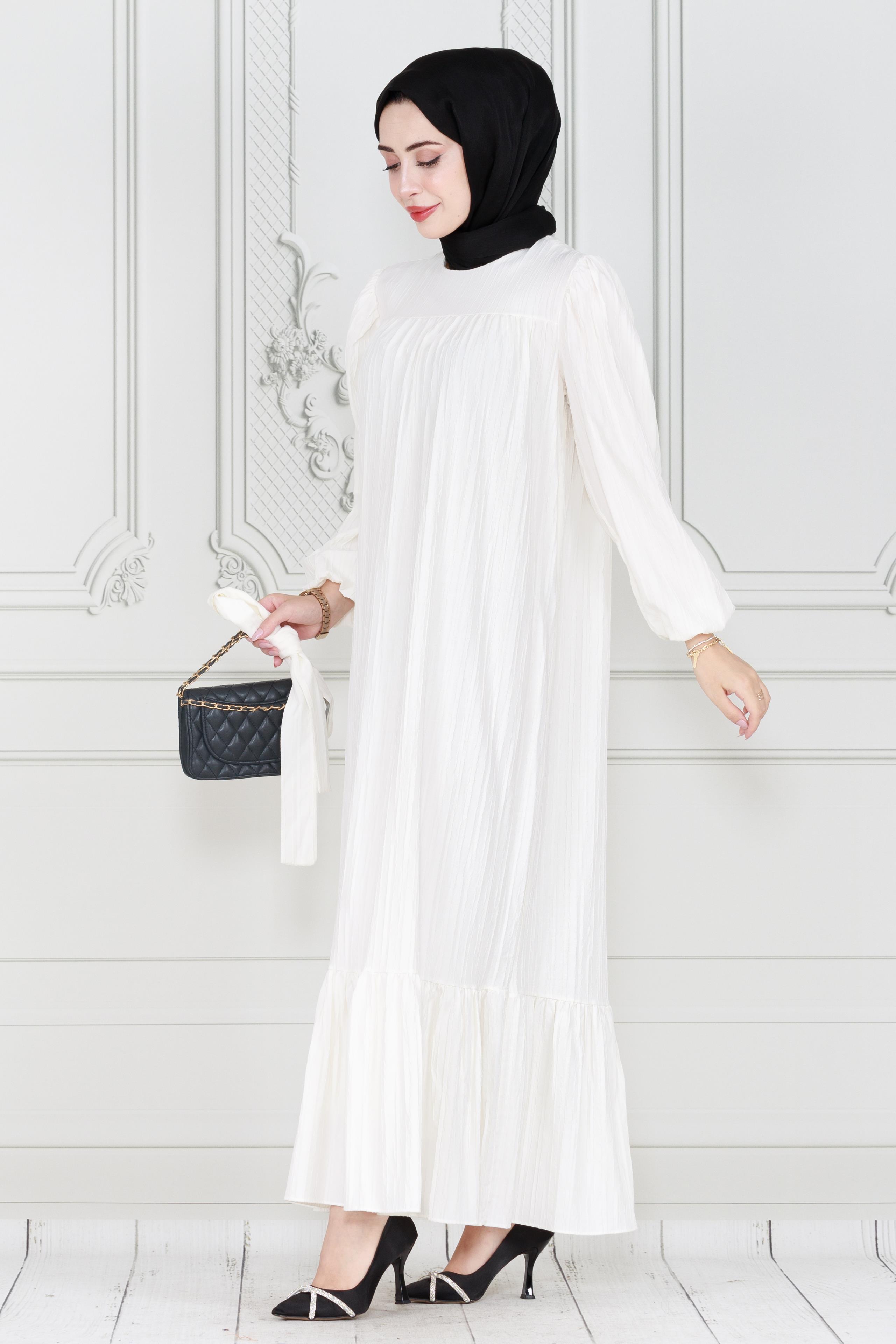 Belted Dress-white