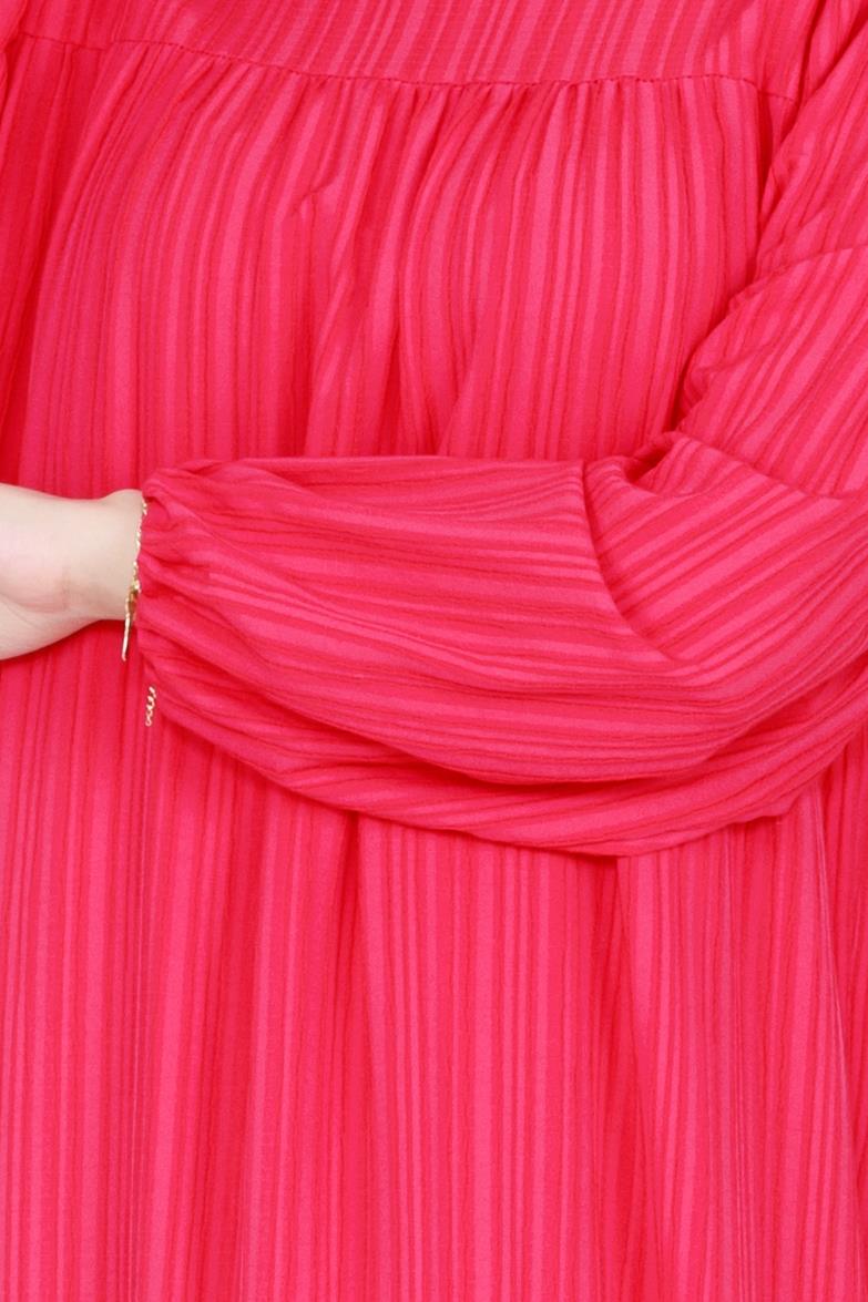 Belted Dress- -fuchsia