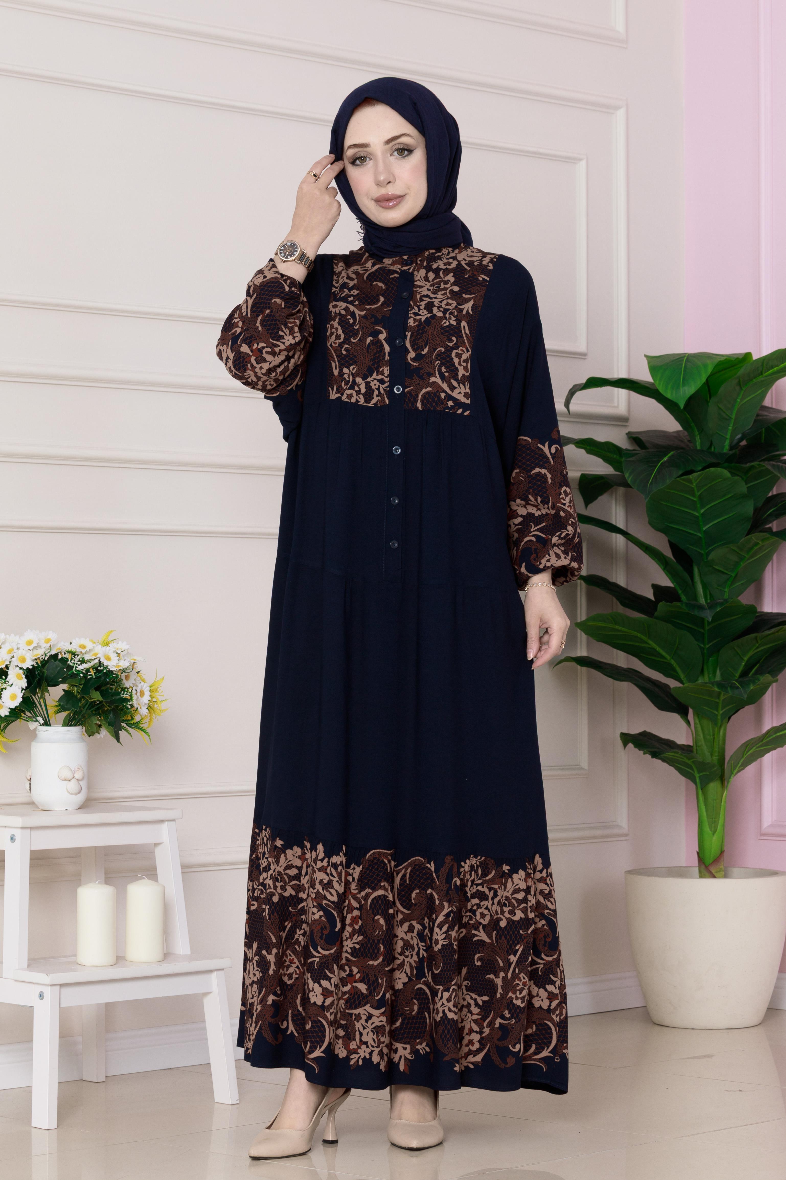 Viscose Dress- color navy blue