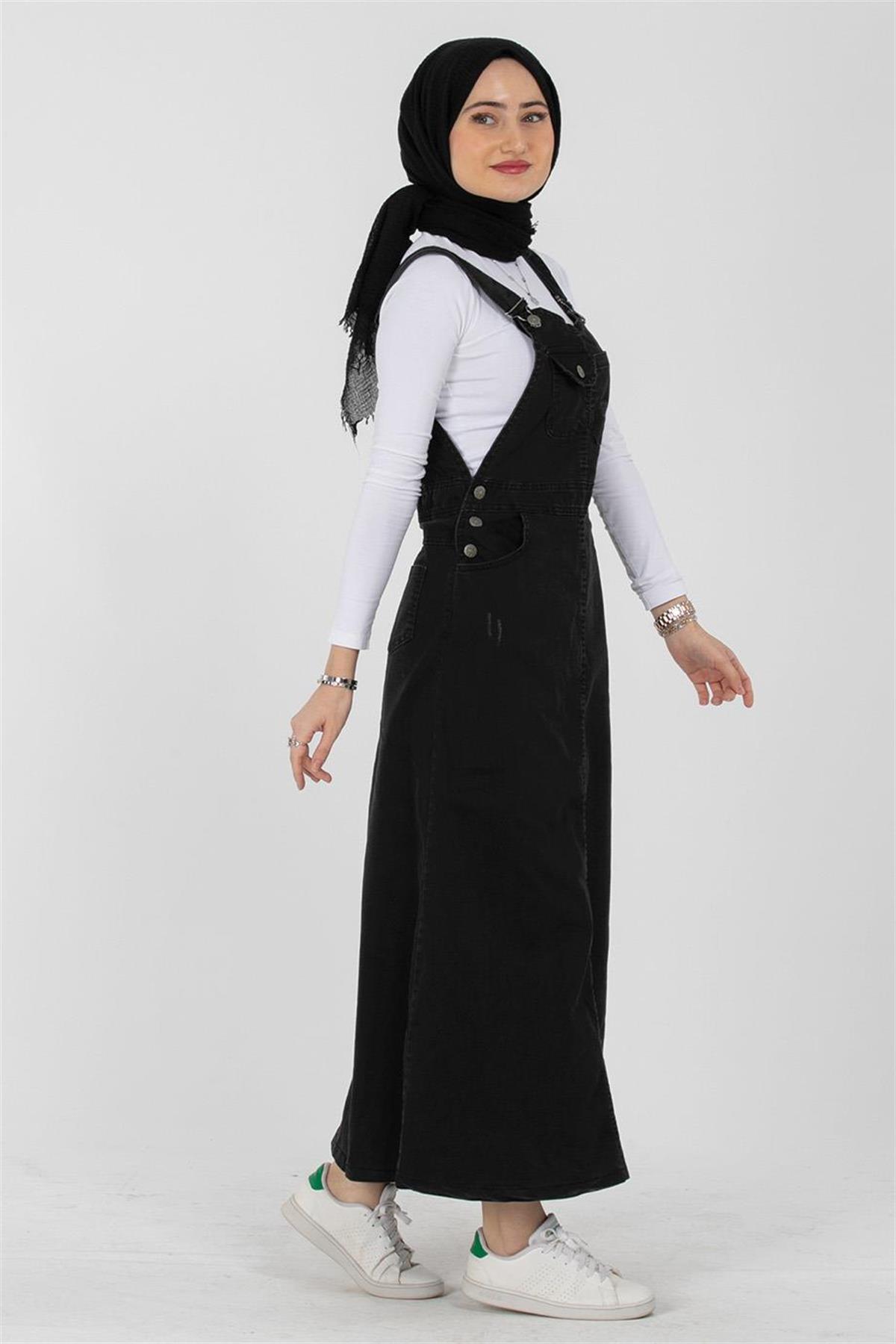 فستان جينز سالوبيت-اللون الأسود